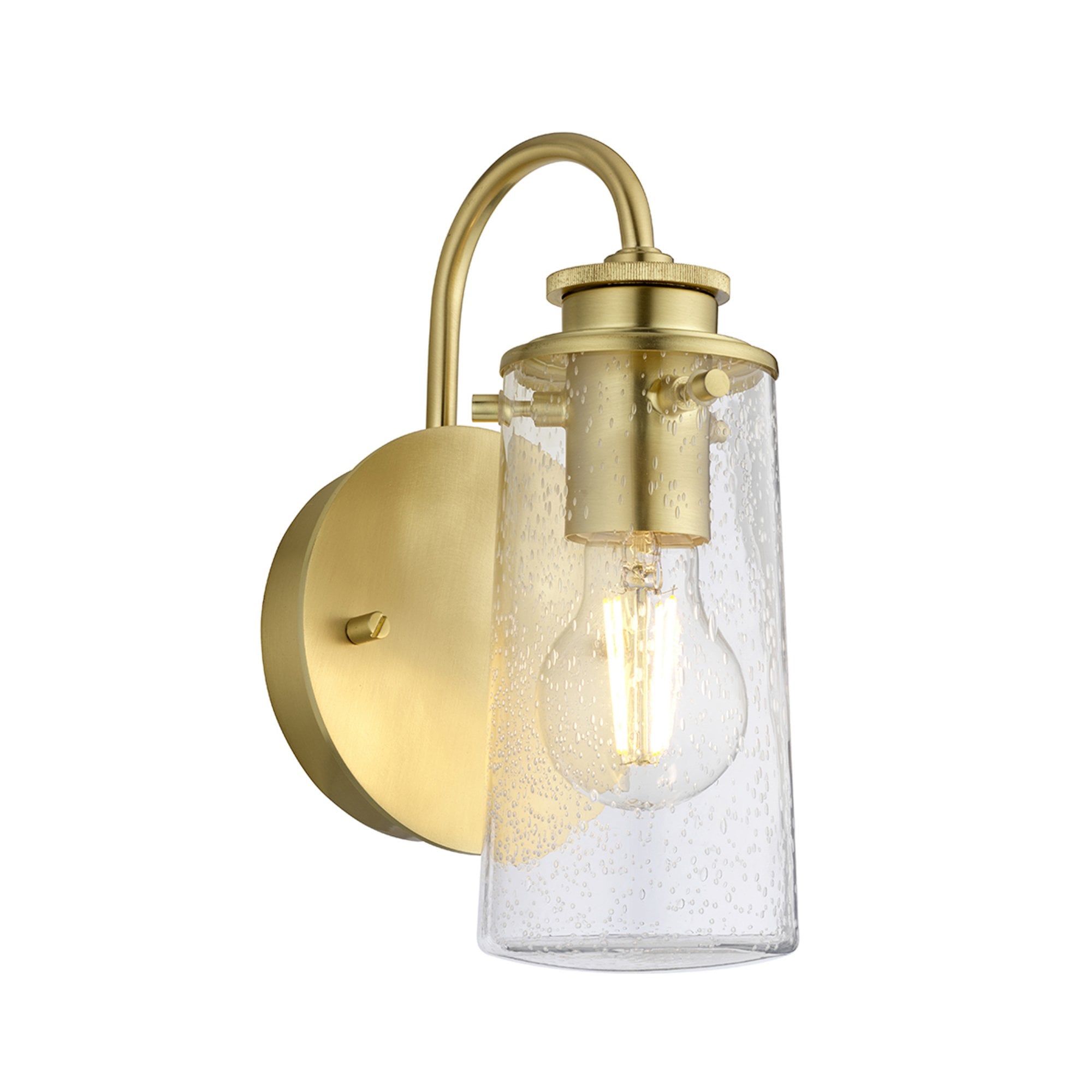 Quintiesse Braelyn Single Bathroom Wall Light - Brushed Brass
