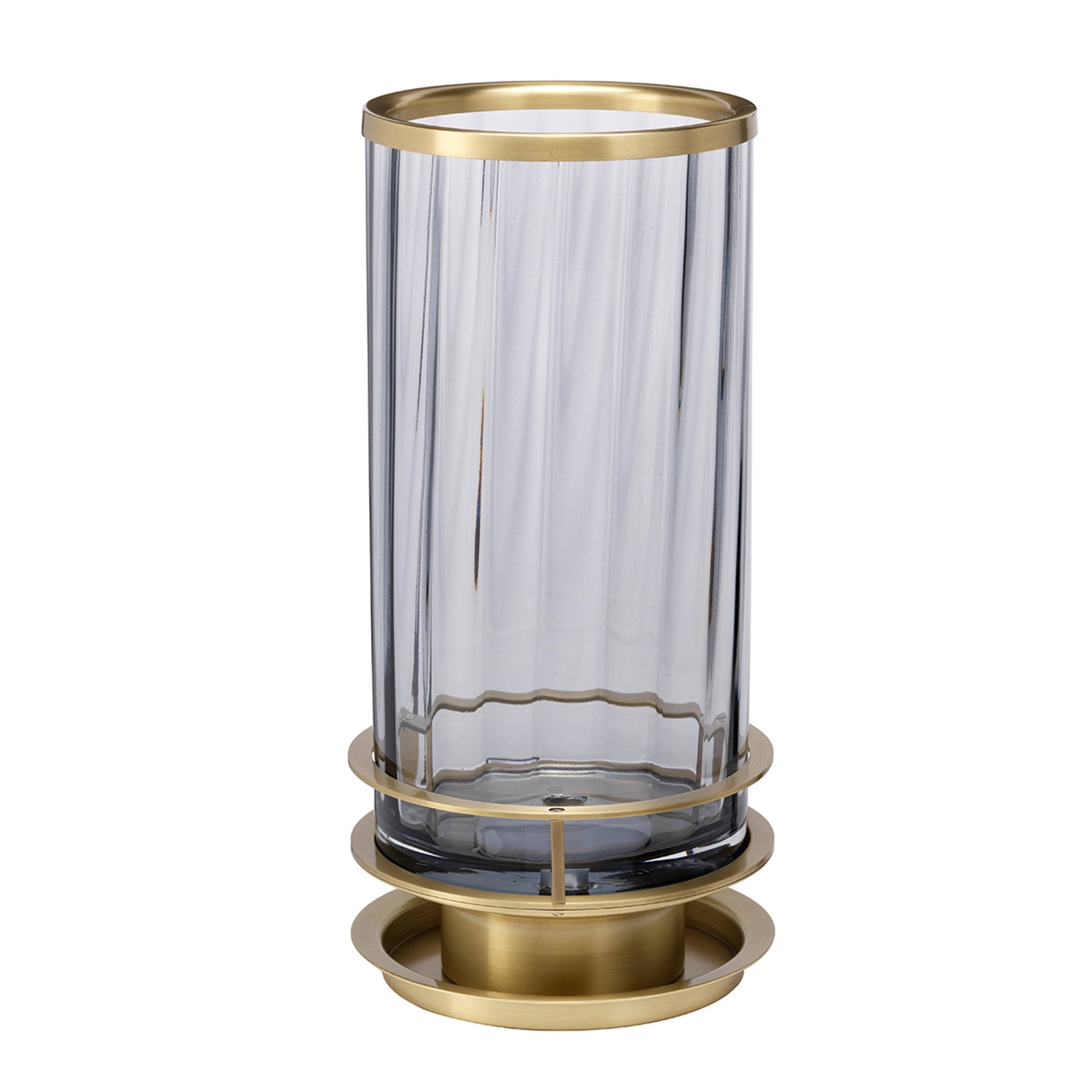Quintiesse Arno Single Table Lamp - Smoke - Aged Brass