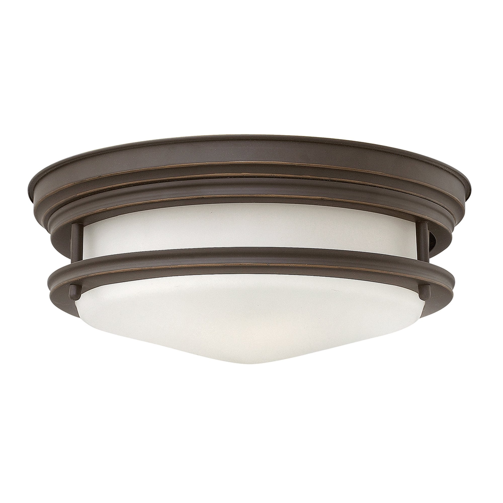 Quintiesse Hadrian 2 Light Bathroom Flush Fitting - Opal Glass - Oil Rubbed Bronze