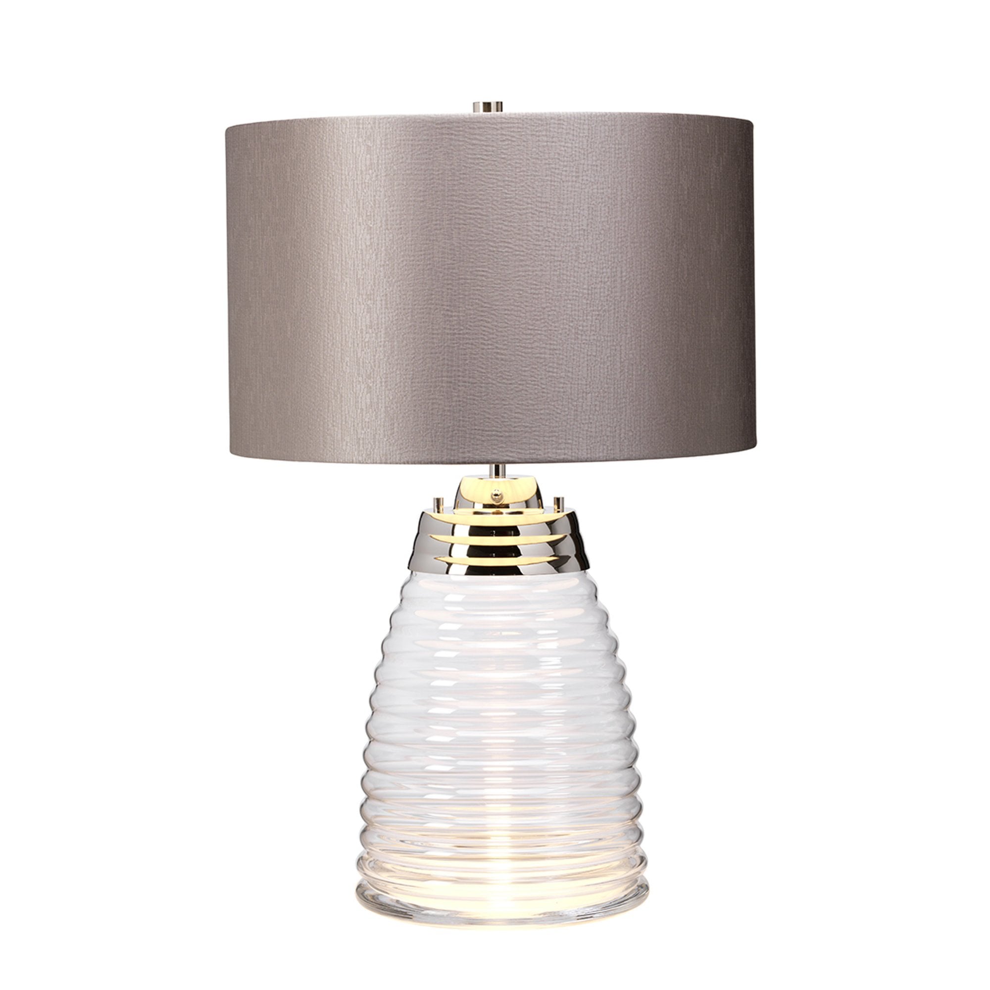 Quintiesse Milne Single Table Lamp - Grey -Polished Nickel