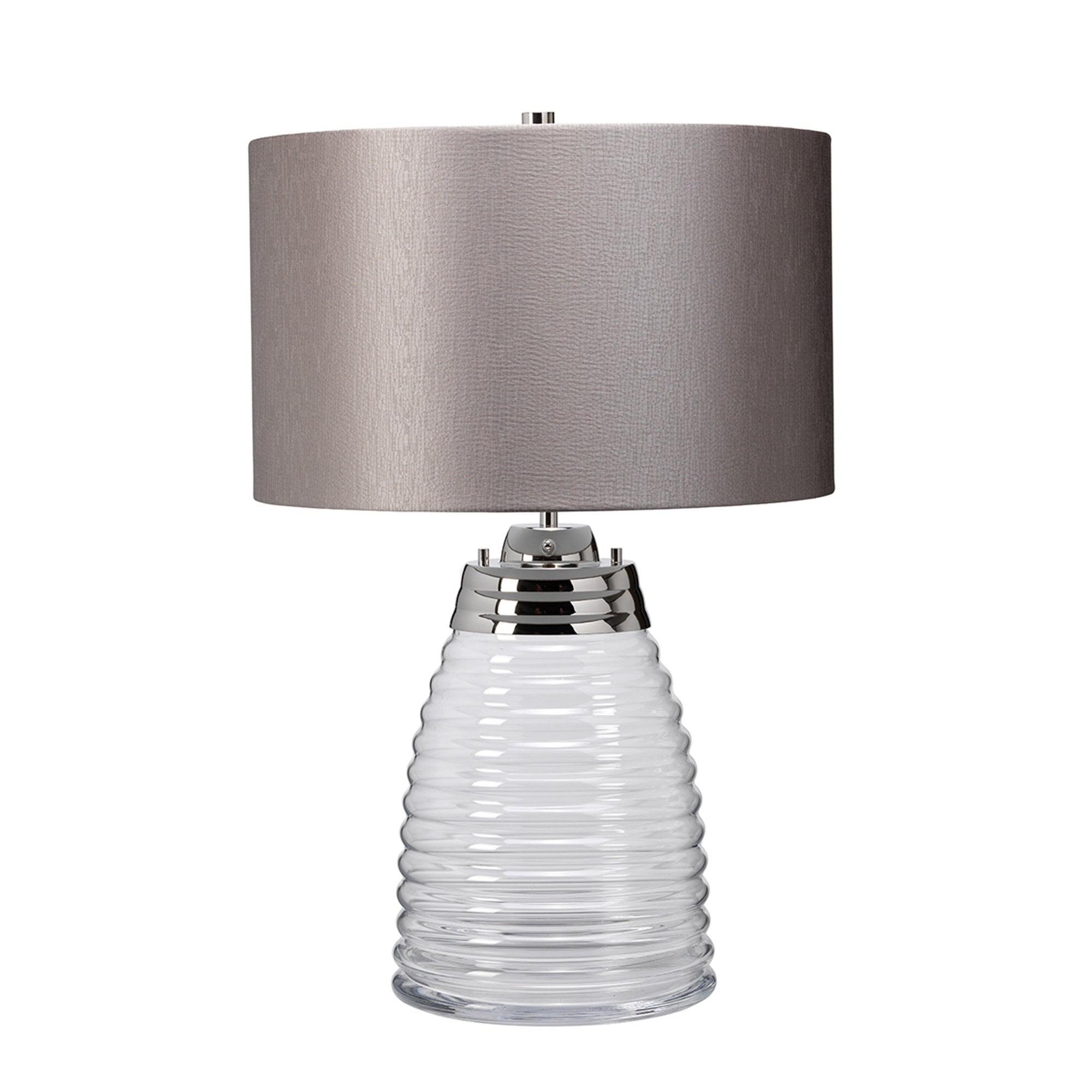 Quintiesse Milne Single Table Lamp - Grey -Polished Nickel