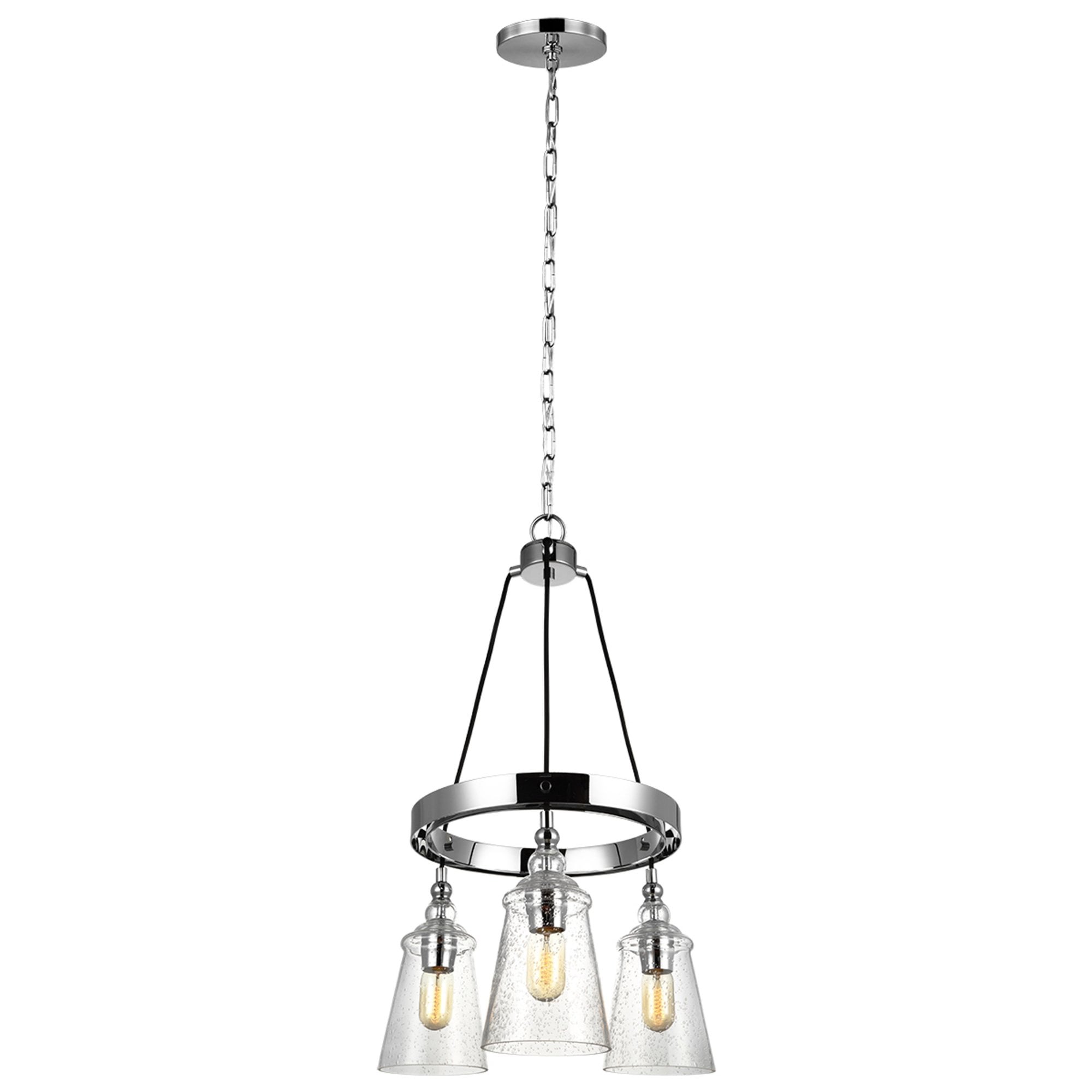 Quintiesse Loras 3 Light Chandelier - Chrome