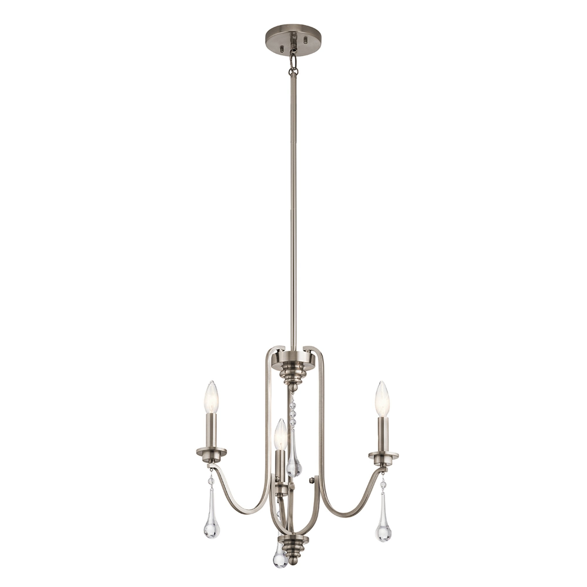 Quintiesse Karlee 3 Light Chandelier - Classic Pewter