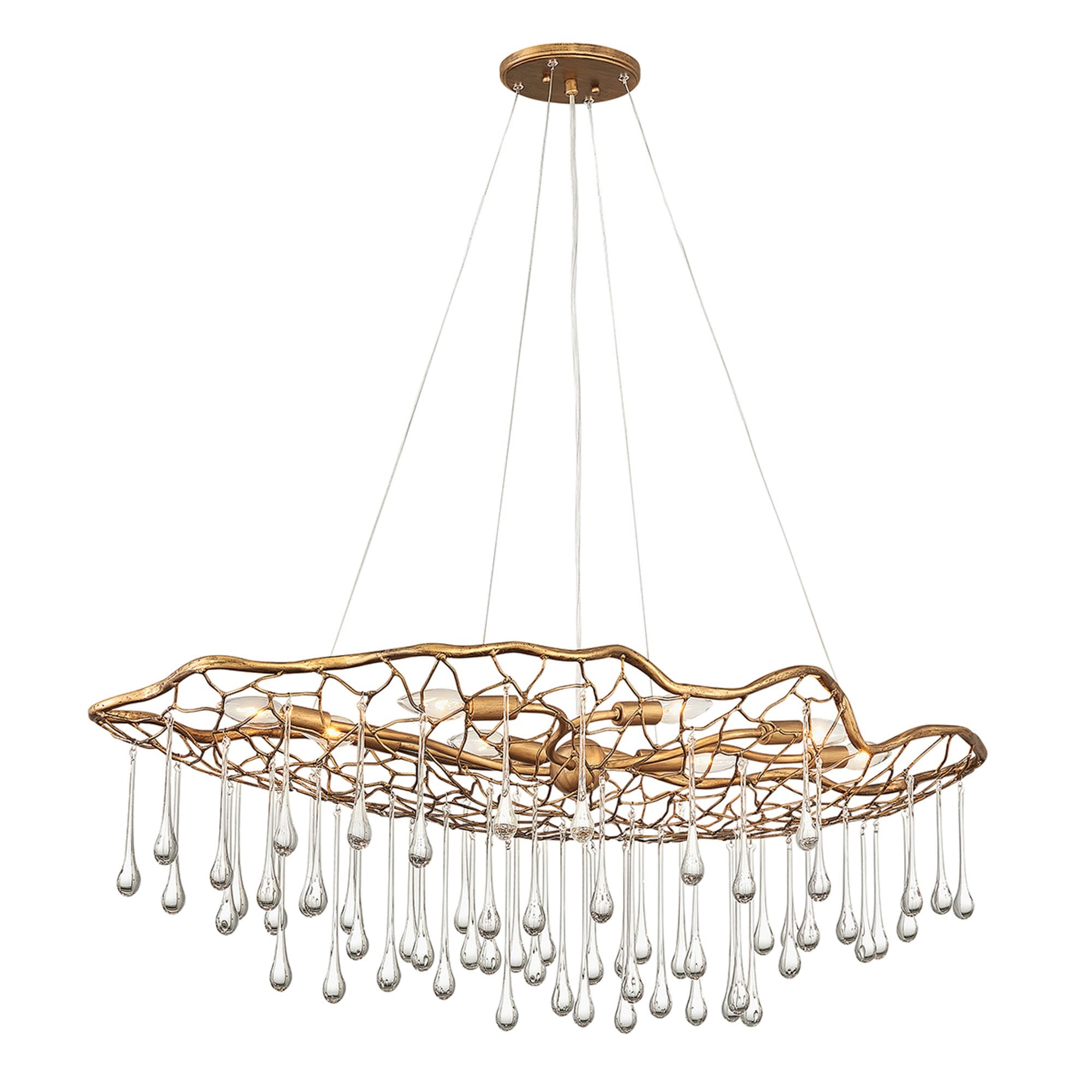 Quintiesse Laguna 8 Light Pendant Light - Burnished Gold