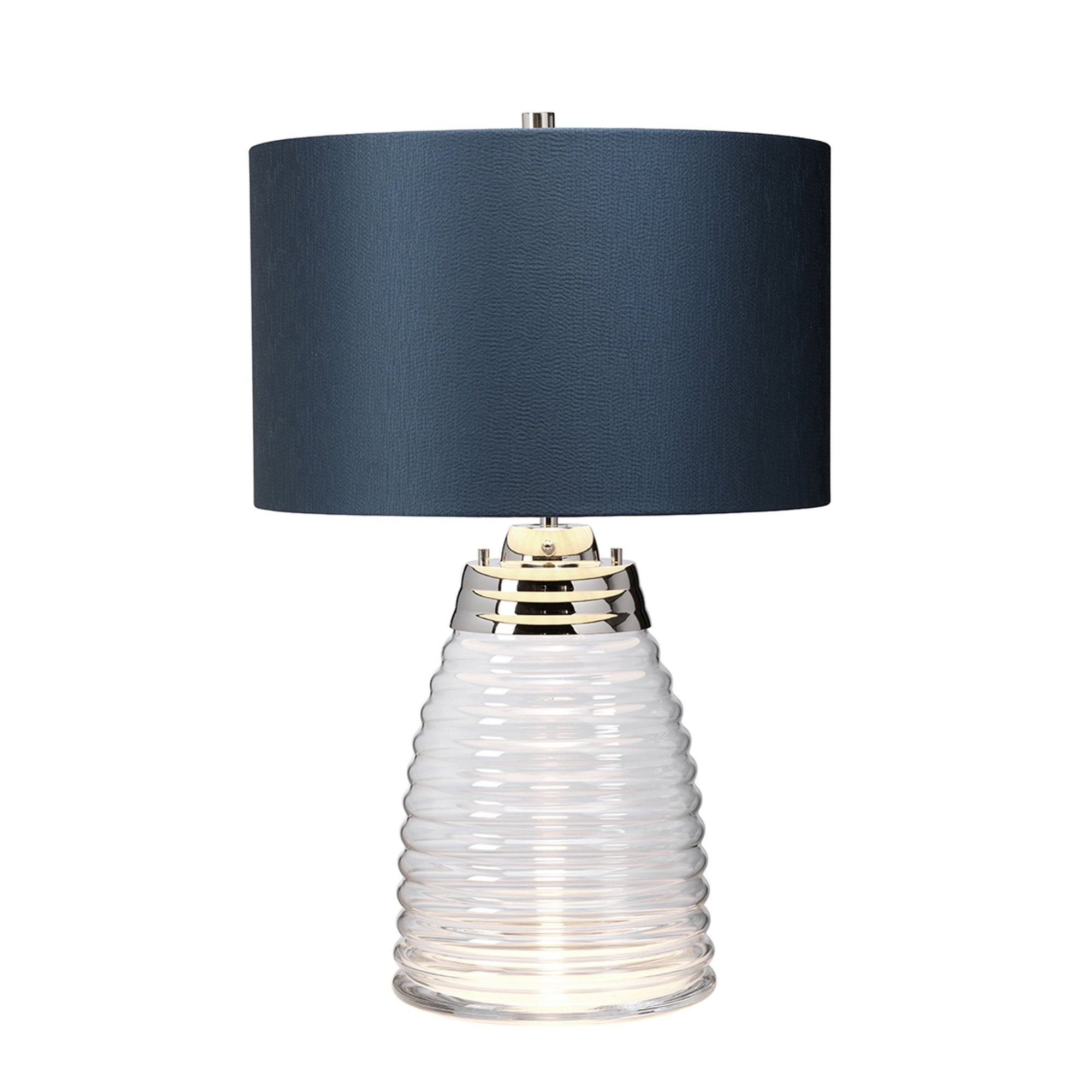 Quintiesse Milne Single Table Lamp - Teal - Polished Nickel