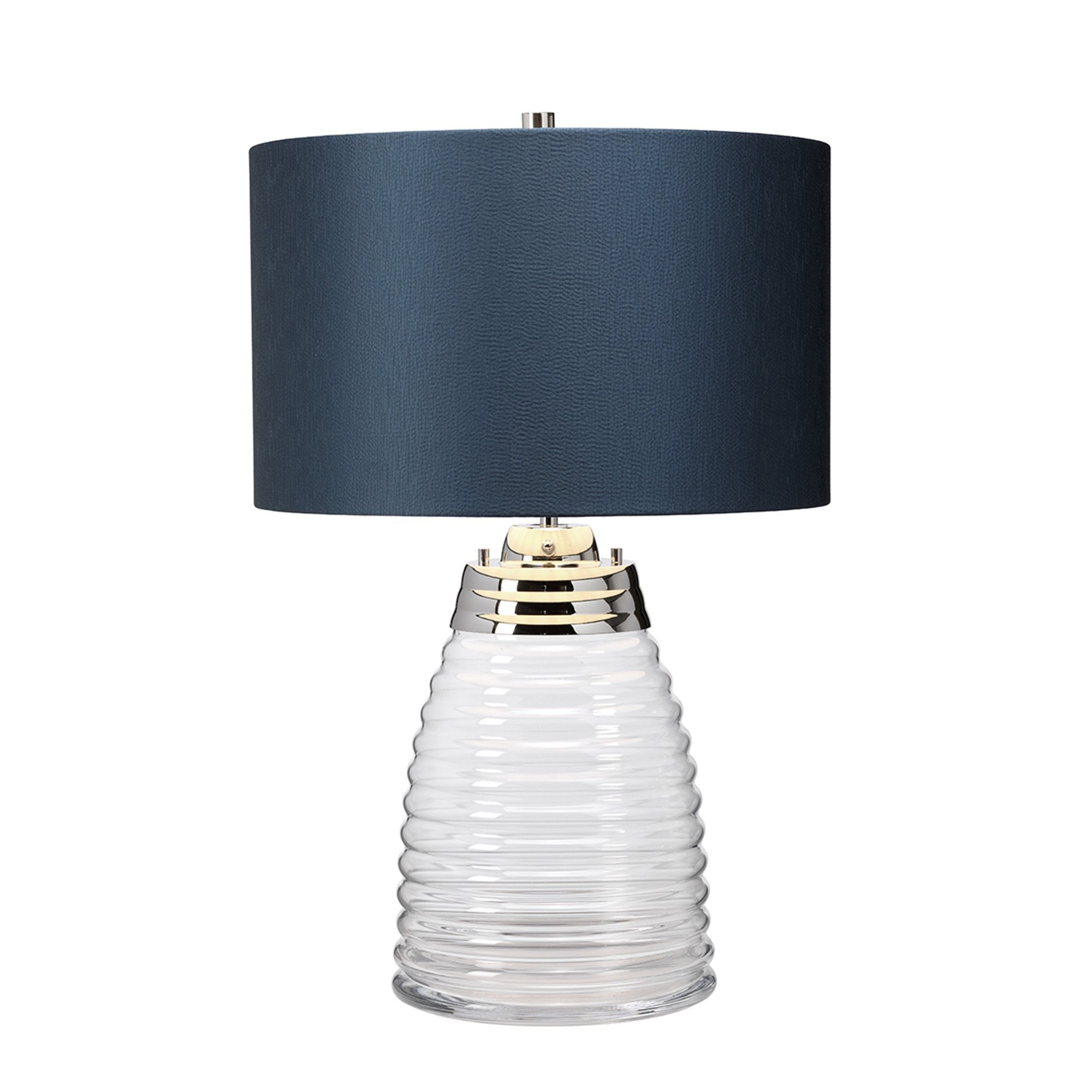 Quintiesse Milne Single Table Lamp - Teal - Polished Nickel