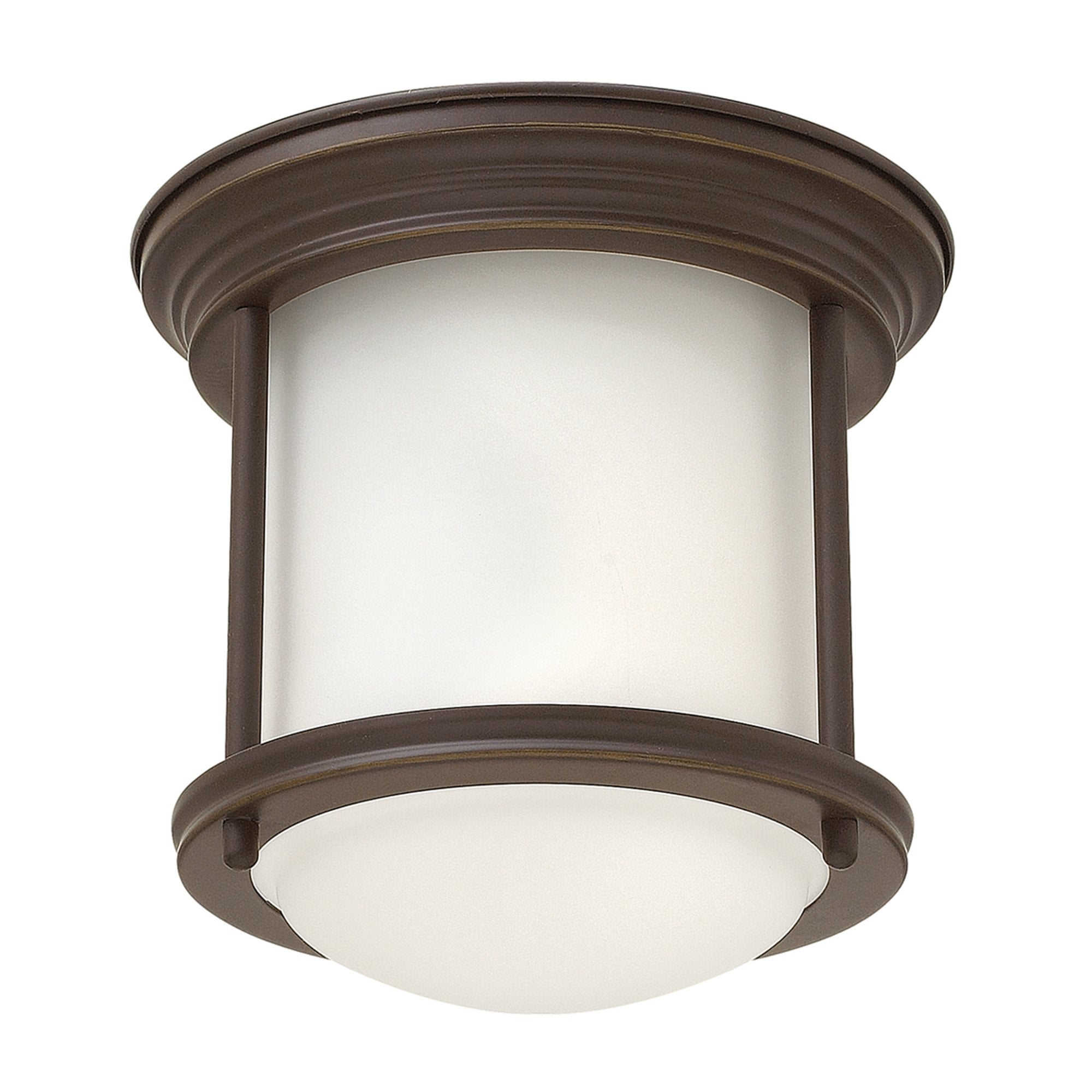 Quintiesse Hadrian Single Bathroom Flush Fitting - Opal Glass - Oil Rubbed Bronze