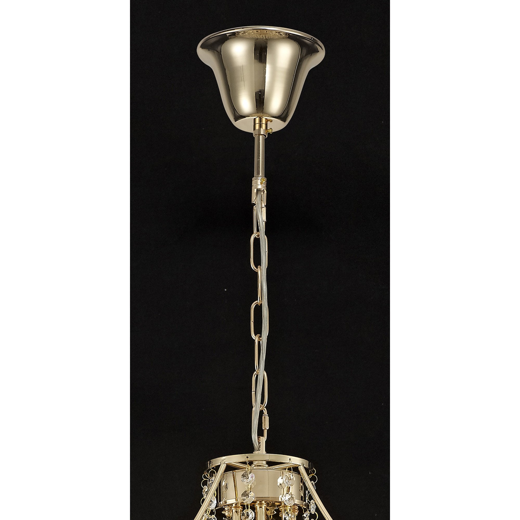 Diyas IL32772 Inina Pendant 7 Light E14 French Gold/Crystal