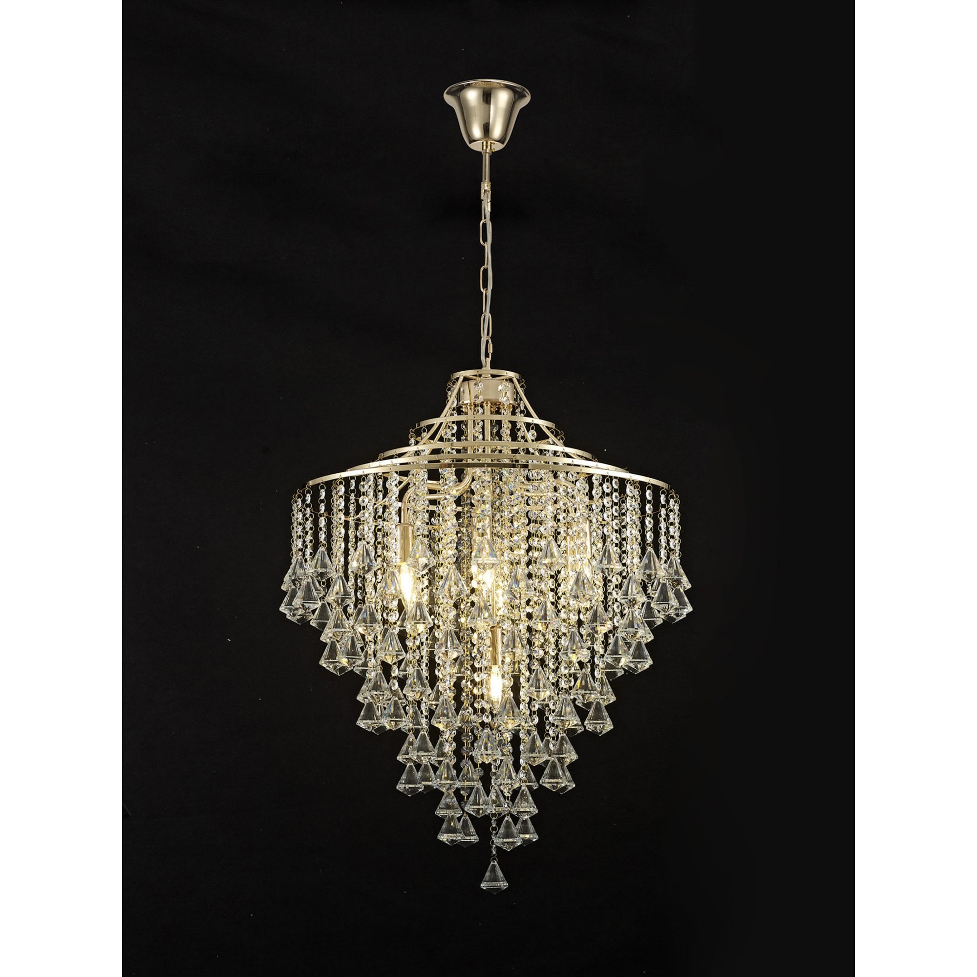 Diyas IL32772 Inina Pendant 7 Light E14 French Gold/Crystal