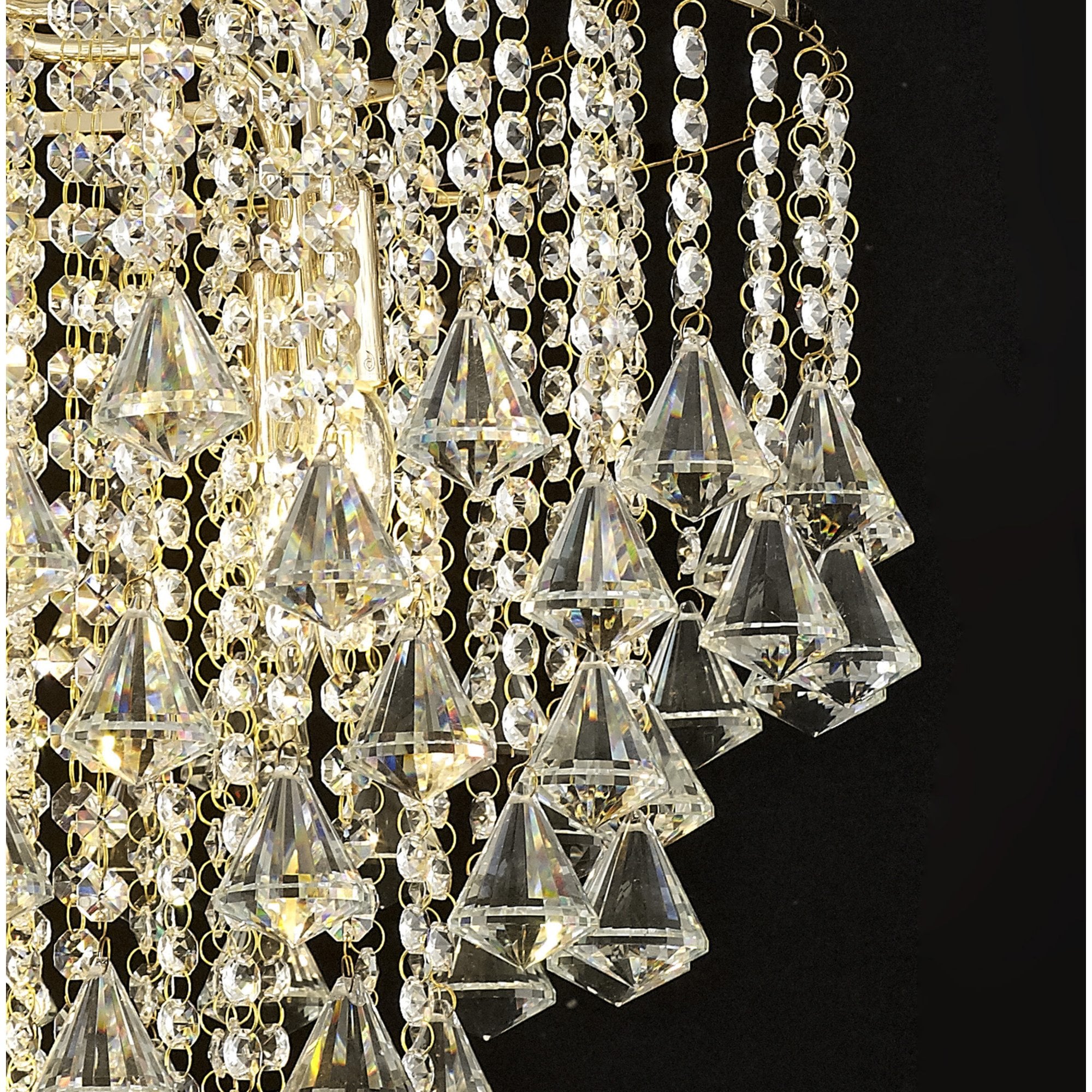 Diyas IL32772 Inina Pendant 7 Light E14 French Gold/Crystal