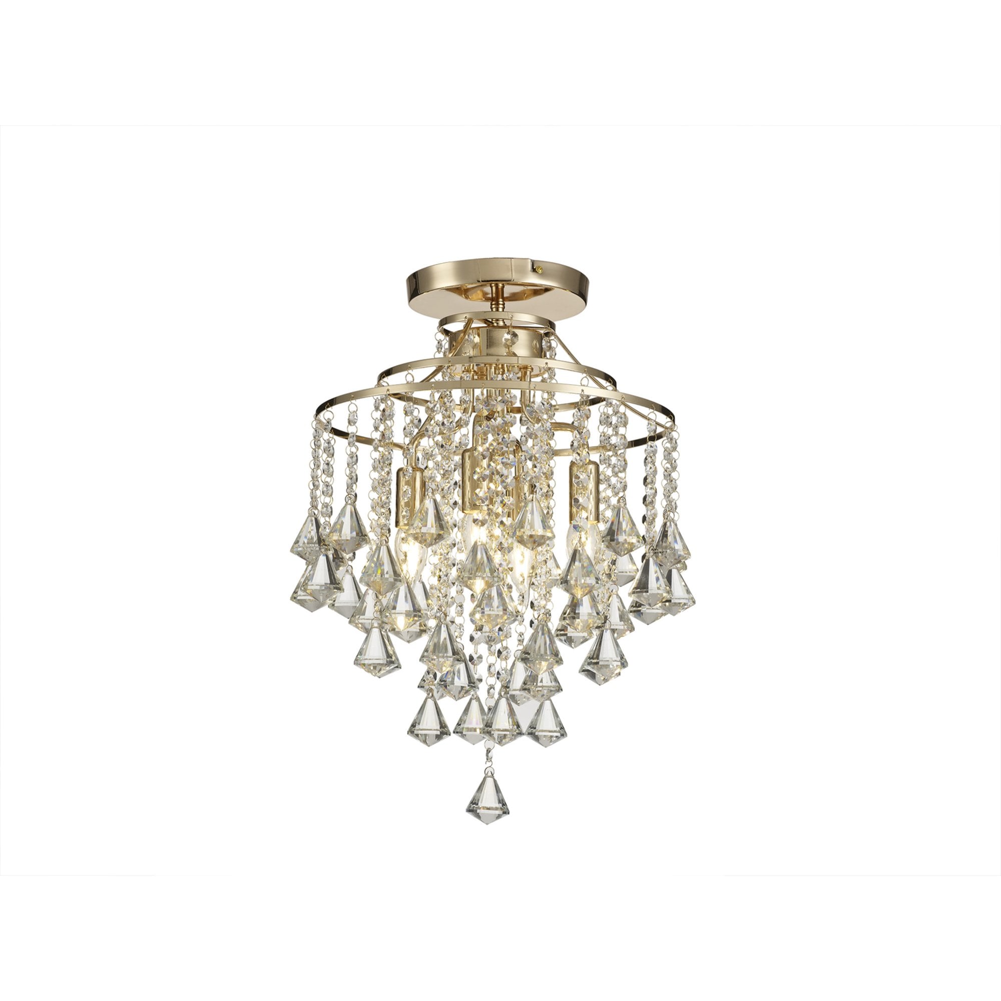 Diyas IL32770 Inina Ceiling 4 Light E14 French Gold/Crystal