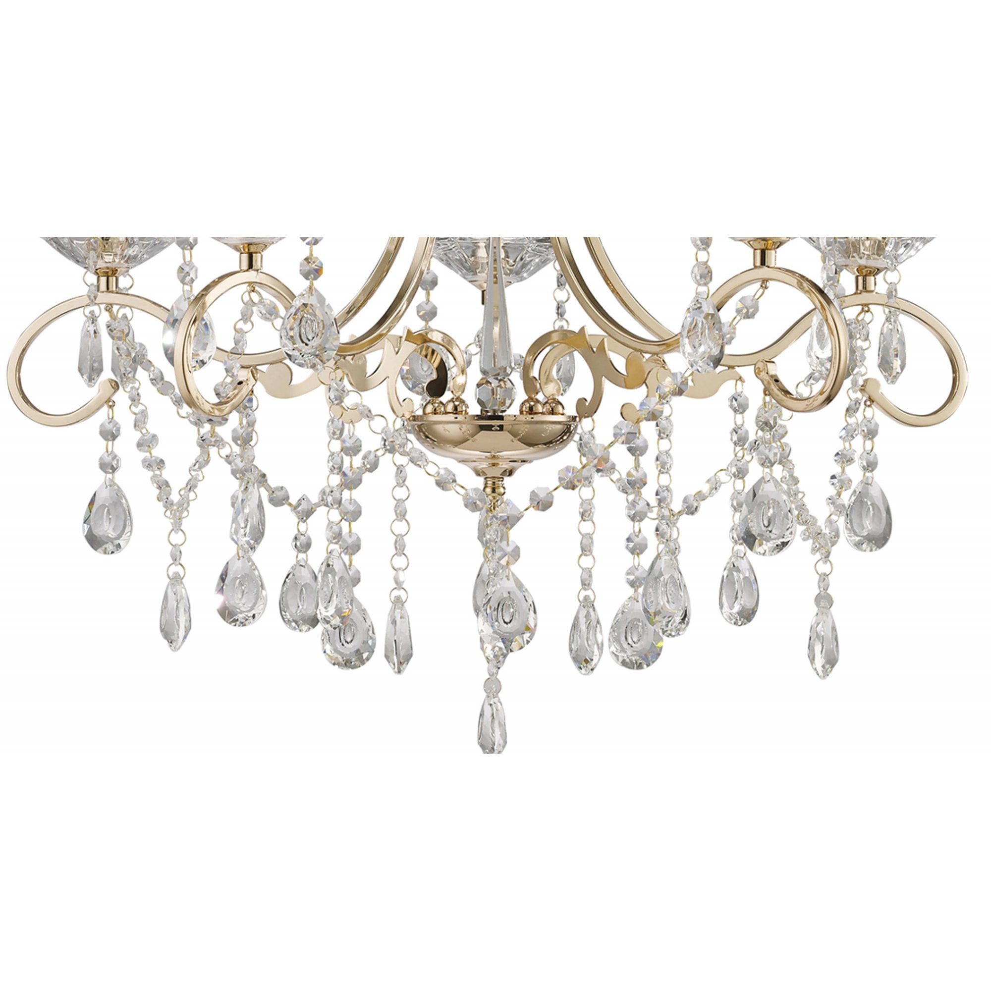 Diyas IL32065 Vela Pendant 5 Light French Gold/Crystal