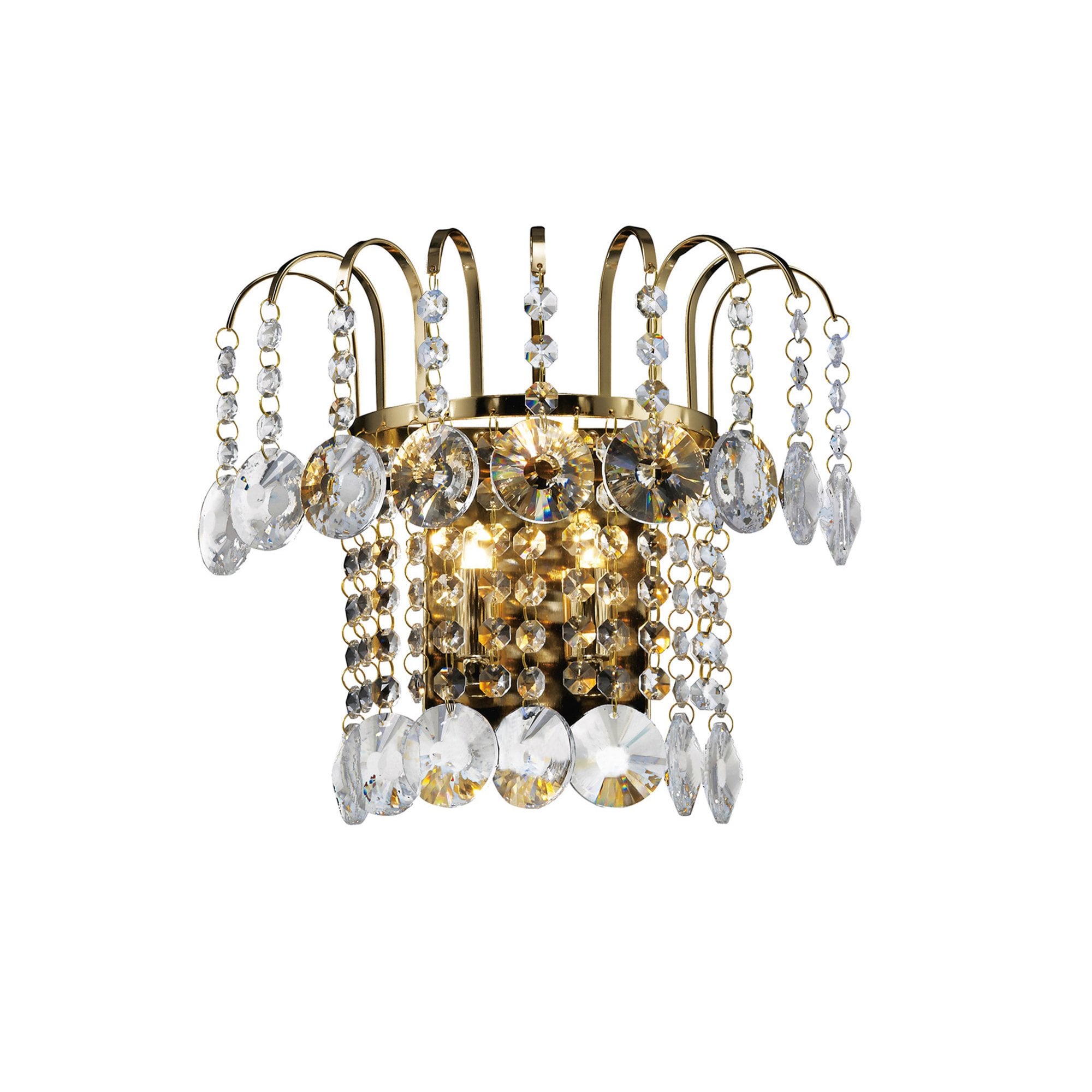 Diyas IL32052 Rosina Wall Light Switched 2 Light French Gold/Crystal