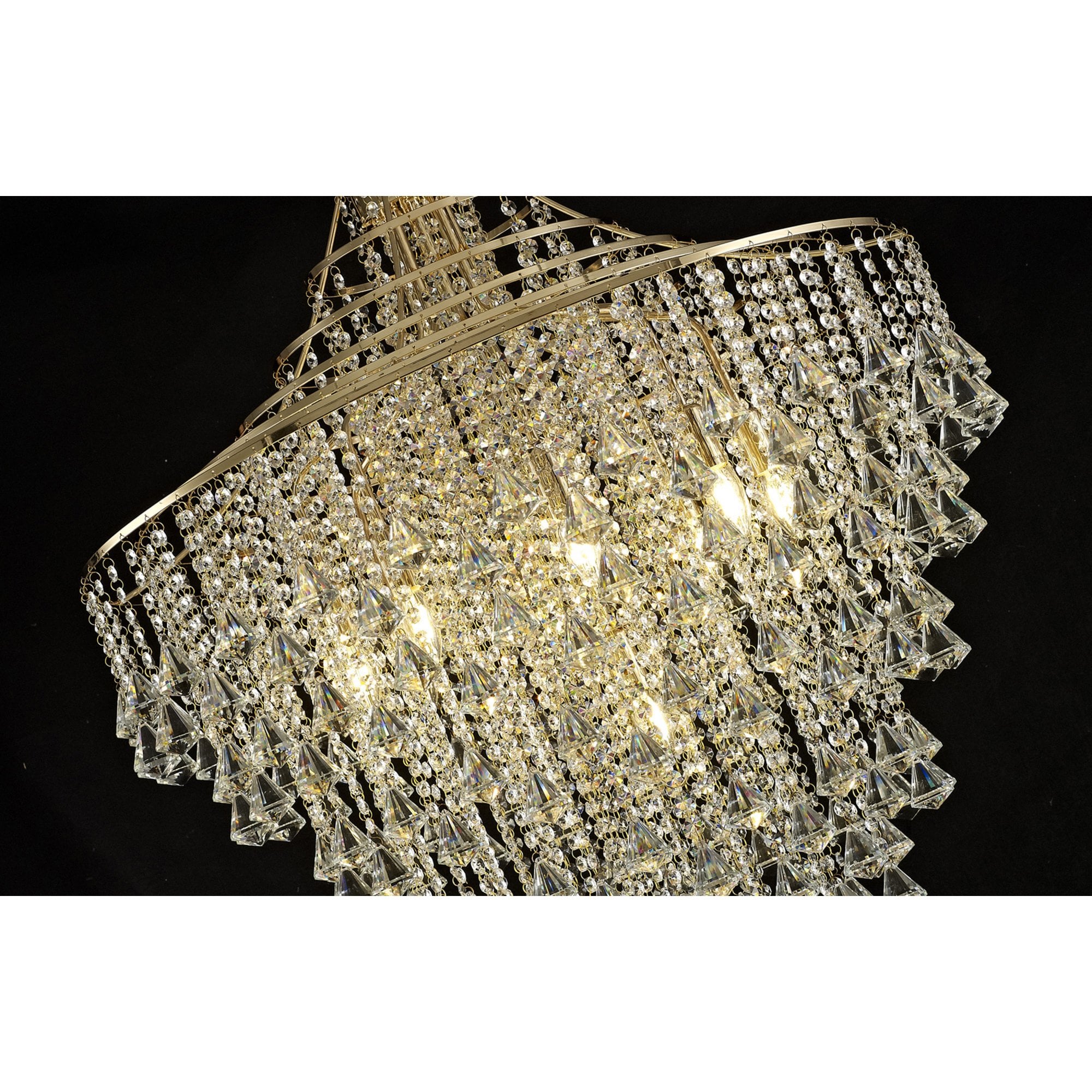 Diyas IL32773 Inina Pendant 9 Light E14 French Gold/Crystal