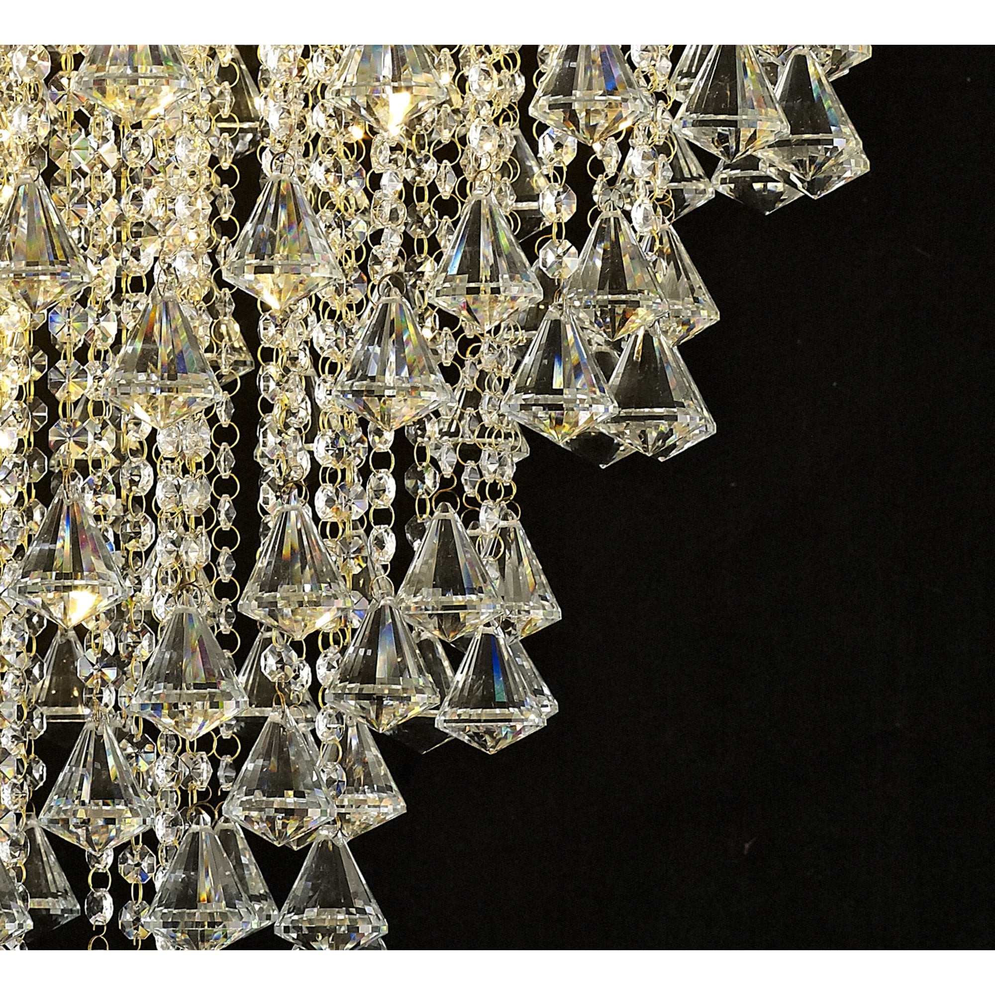 Diyas IL32773 Inina Pendant 9 Light E14 French Gold/Crystal