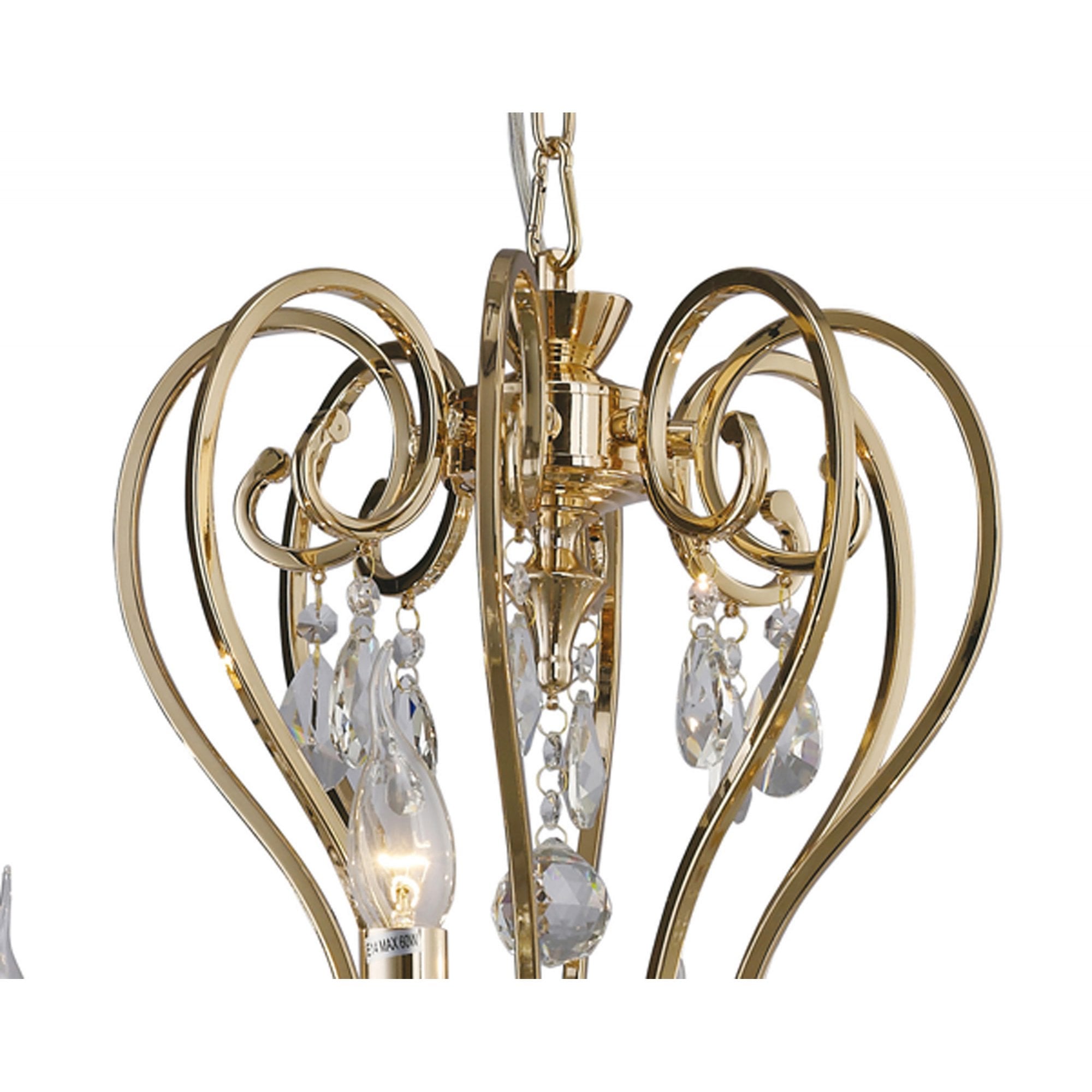 Diyas IL32068 Vela Pendant 8 Light French Gold/Crystal