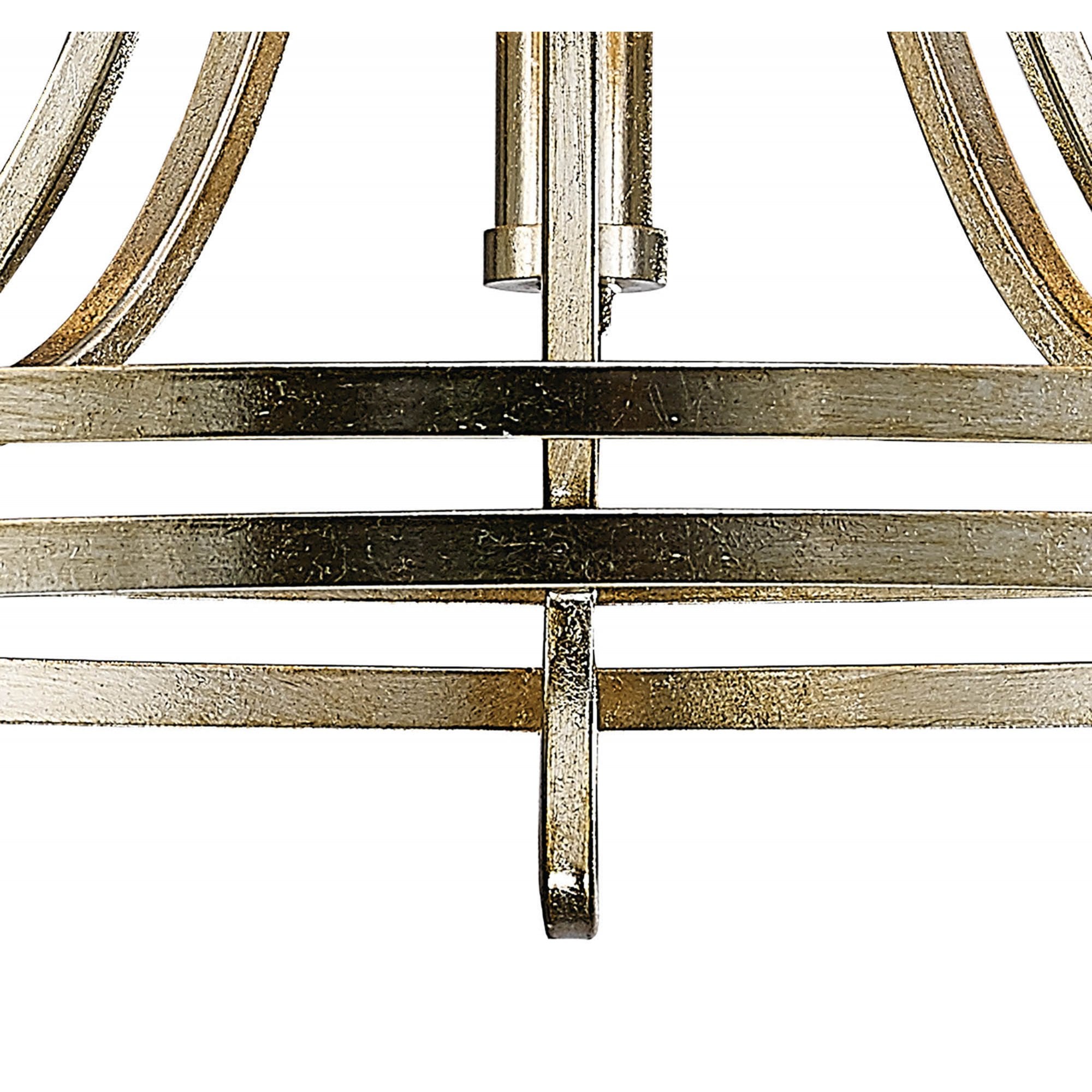 Diyas IL31702 Isabella Pendant With Beige Shade 5 Light E14 Antique Silver/Teak Plated