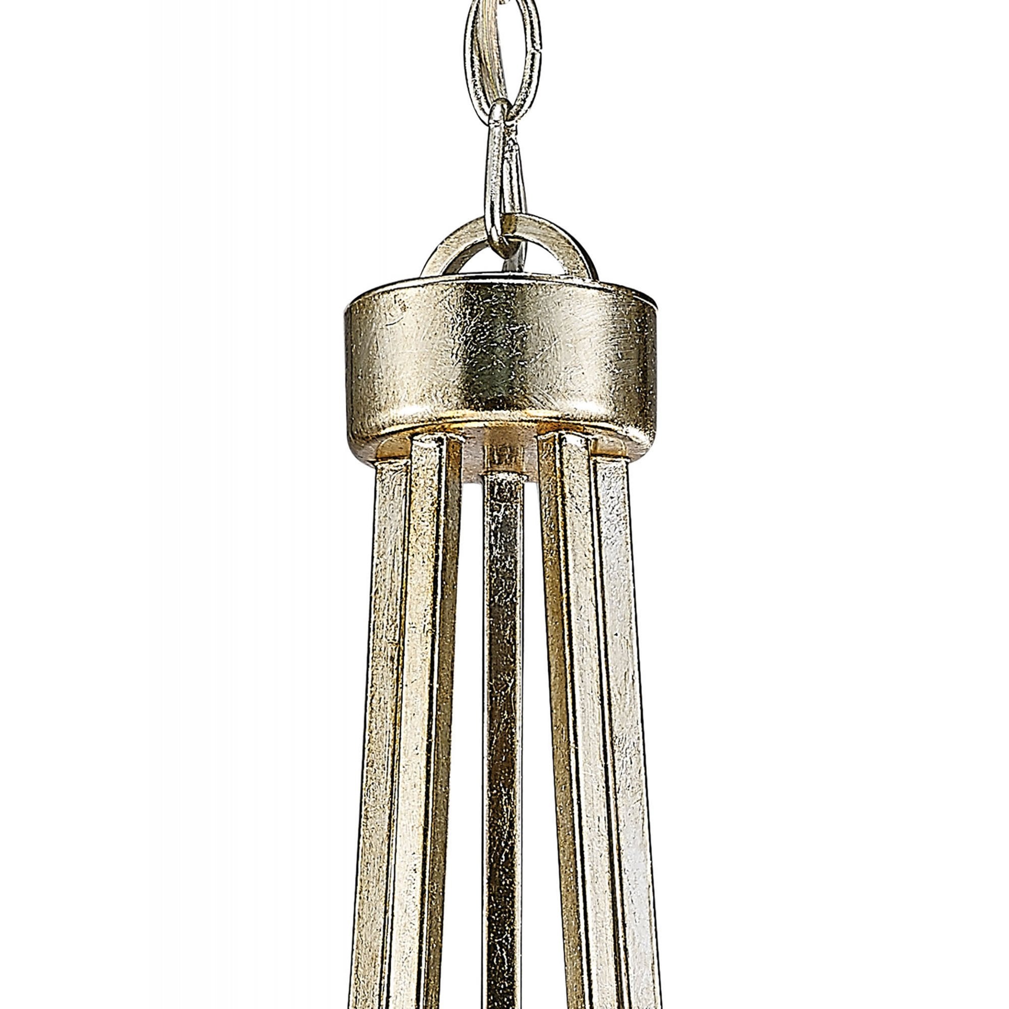 Diyas IL31702 Isabella Pendant With Beige Shade 5 Light E14 Antique Silver/Teak Plated