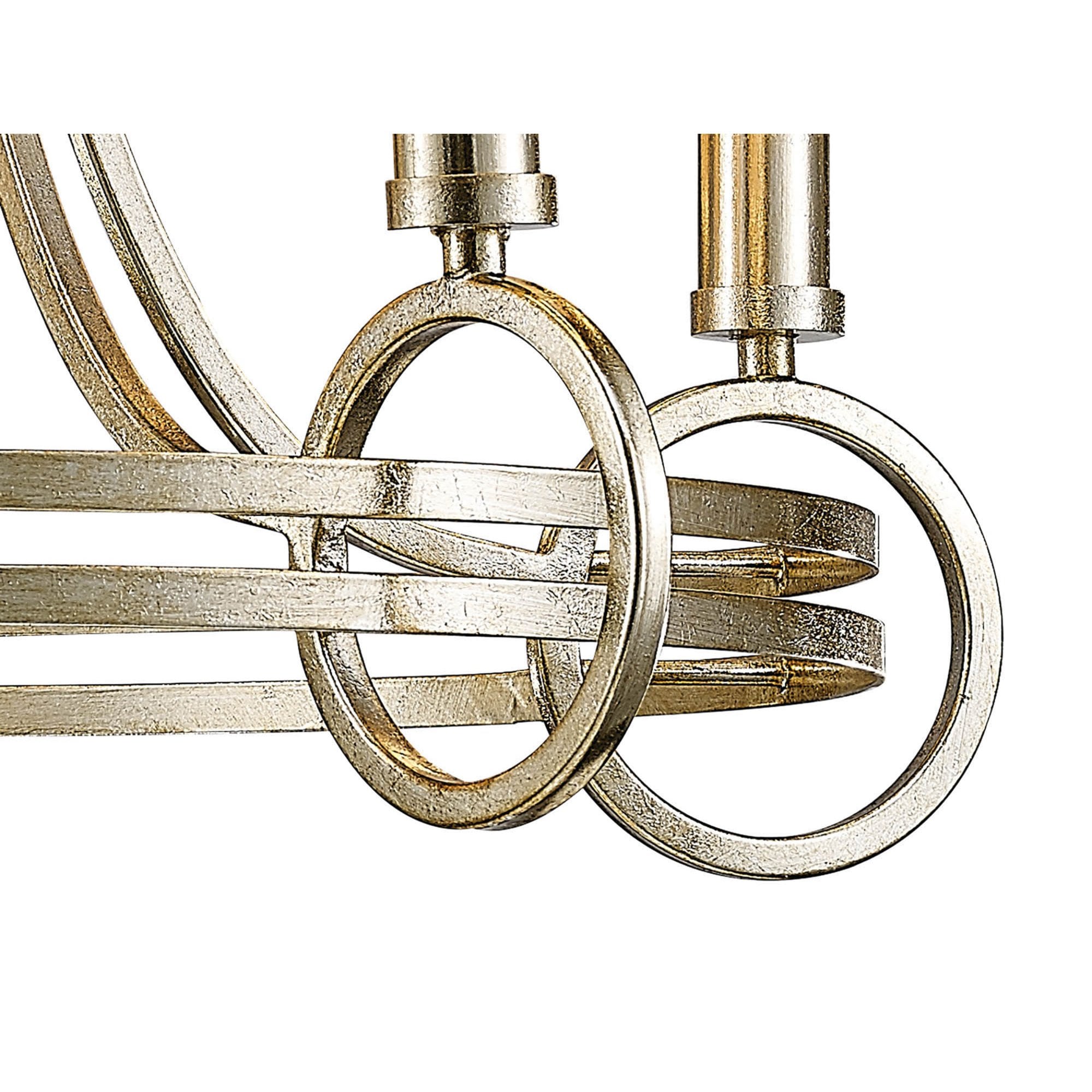 Diyas IL31702 Isabella Pendant With Beige Shade 5 Light E14 Antique Silver/Teak Plated