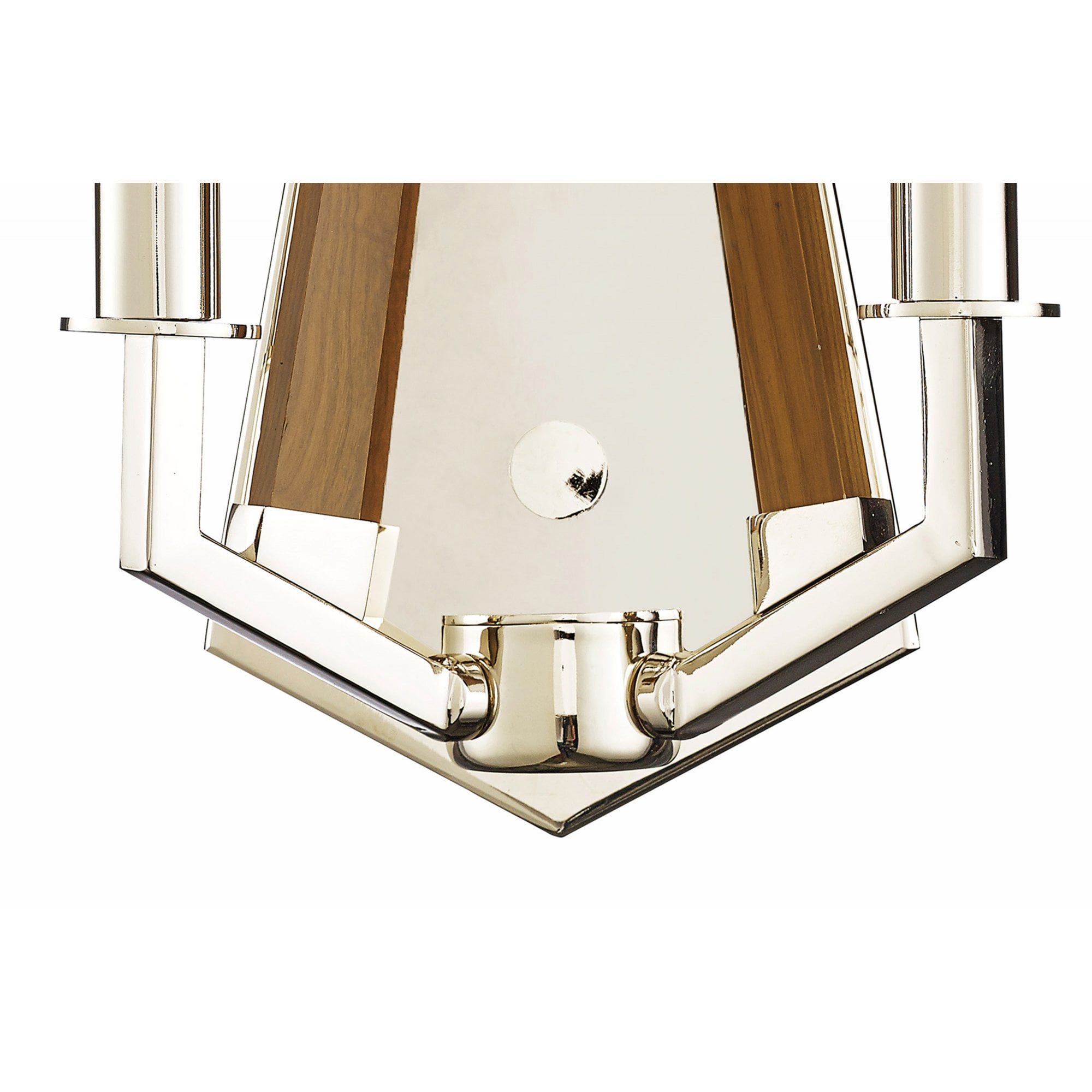 Diyas IL31680 Hilton Wall Light 2 Light E14 Polished Nickel/Taupe Wood