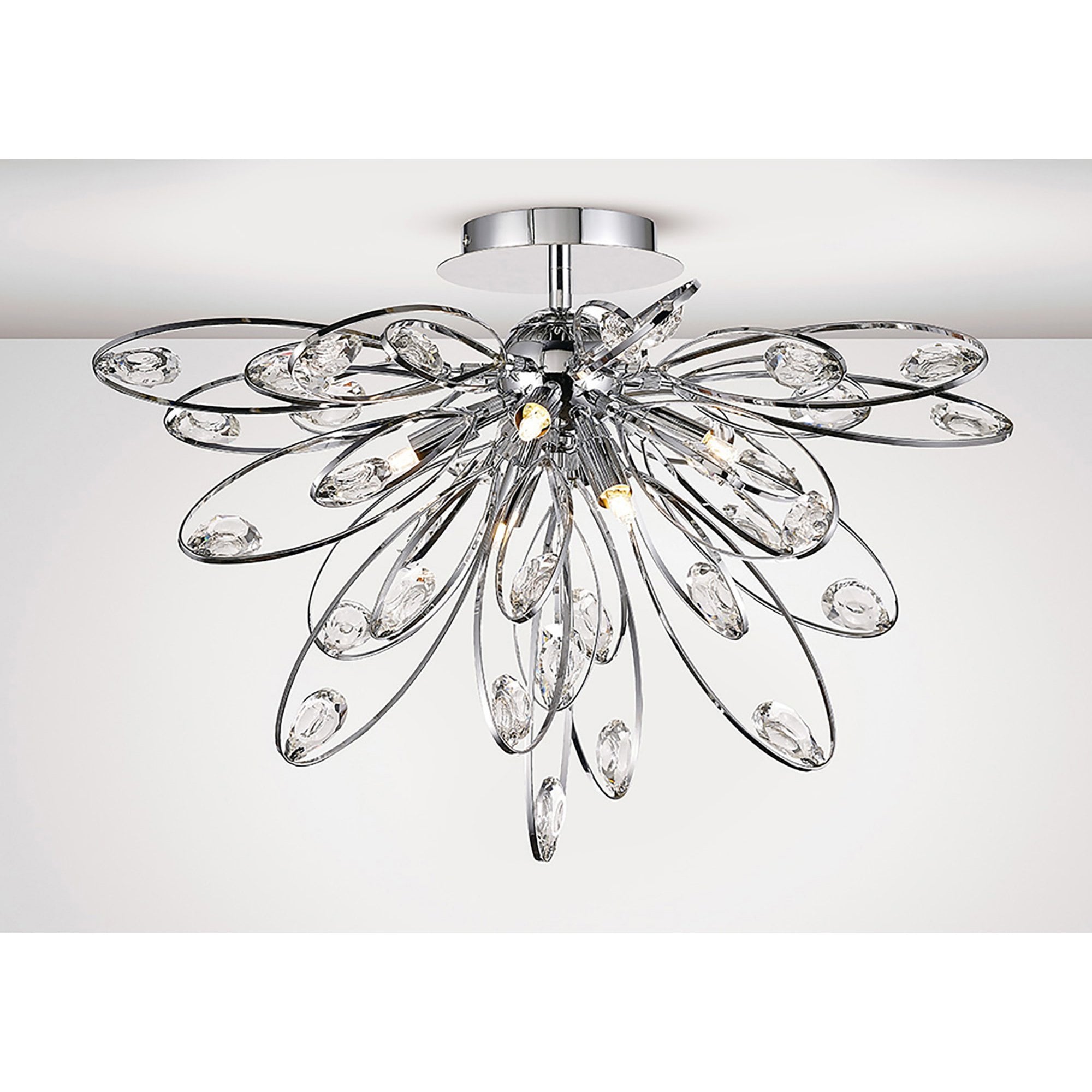Diyas IL31645 Harlow Ceiling 6 Light G9 Polished Chrome/Crystal