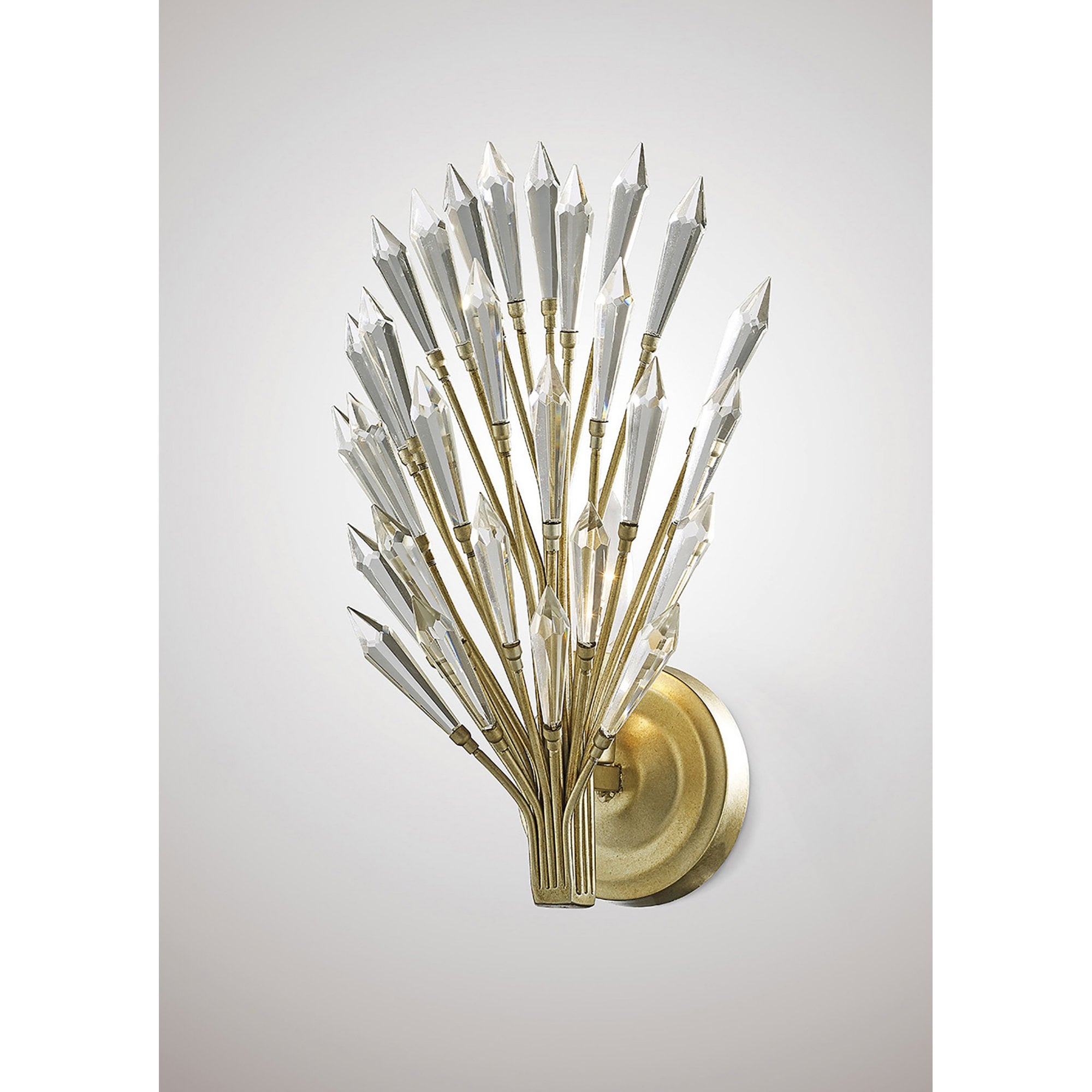 Diyas IL31670 Fay Wall Light 1 Light E14 Aged Gold/Silver/Crystal