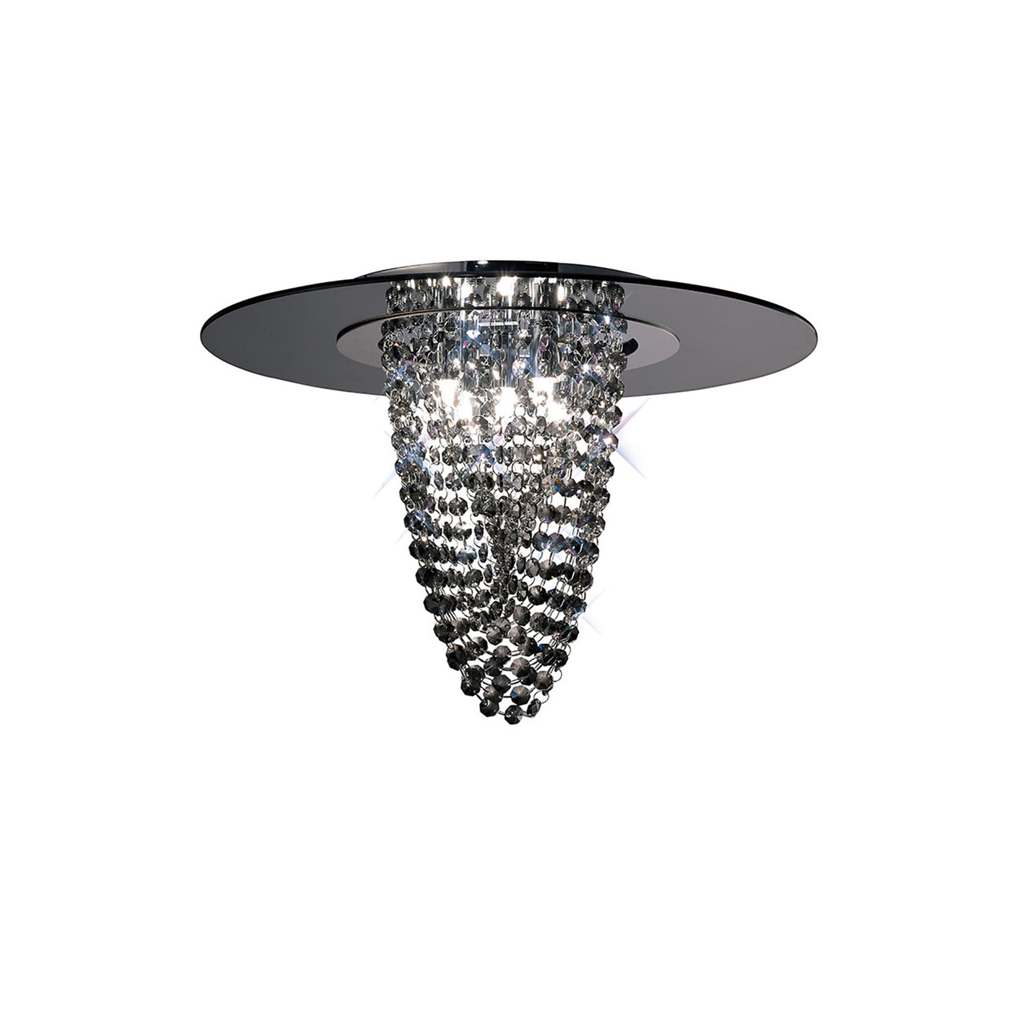 Diyas IL31461 Oberon Ceiling 5 Light Polished Chrome/Smoked Mirror/Smoked Crystal