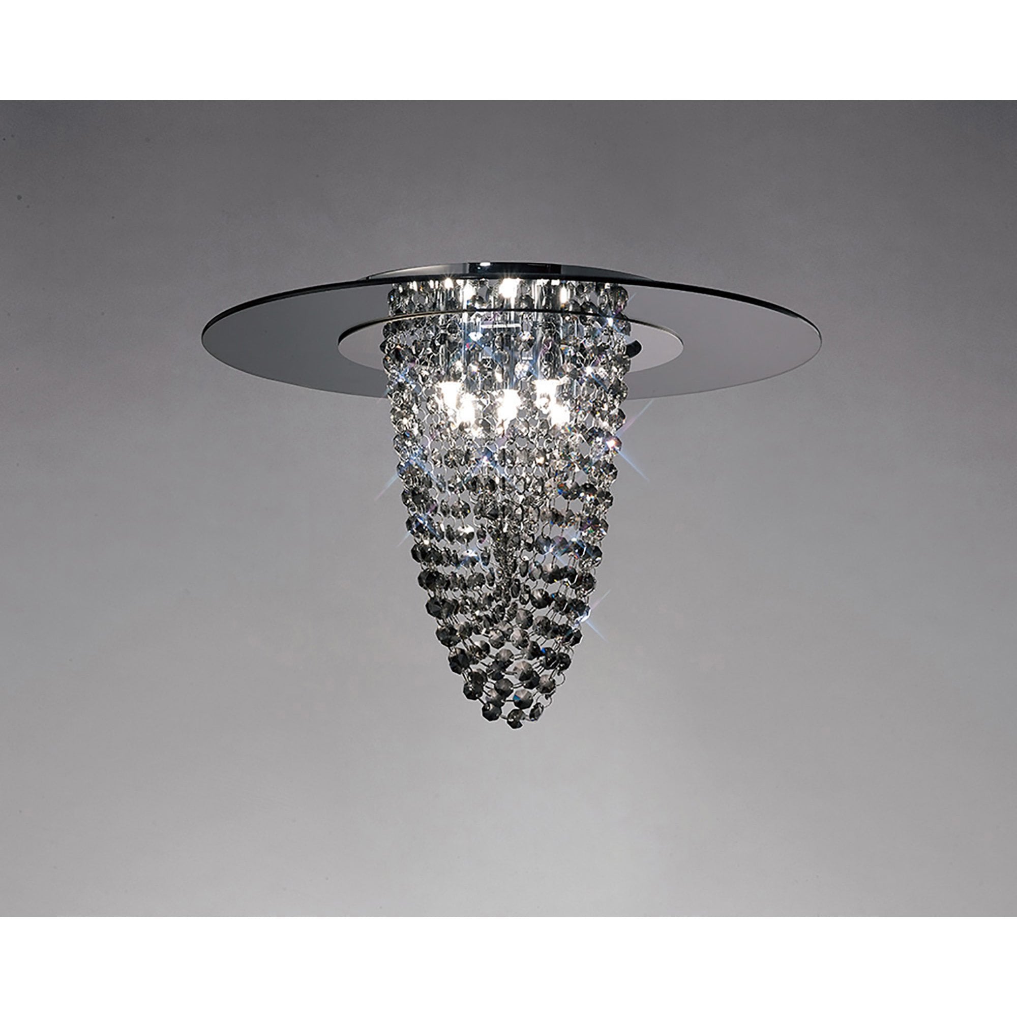 Diyas IL31461 Oberon Ceiling 5 Light Polished Chrome/Smoked Mirror/Smoked Crystal