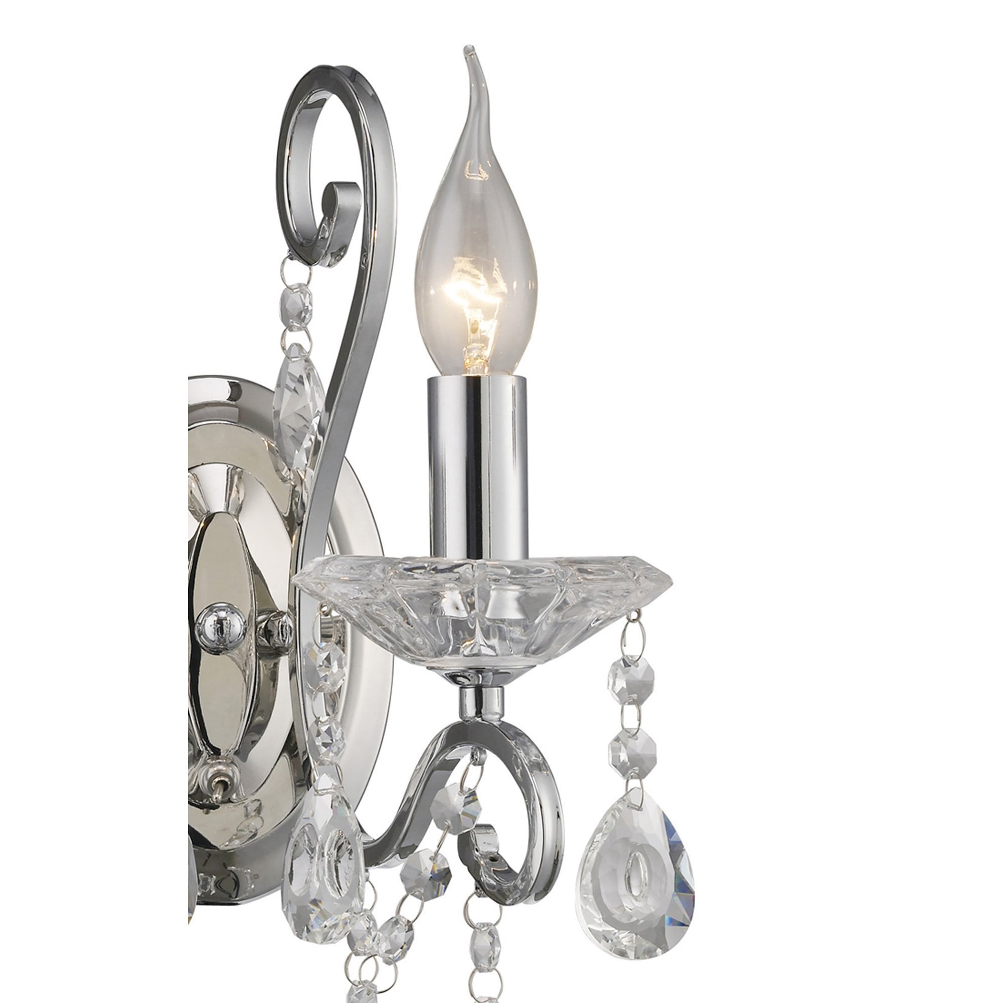 Diyas IL31362 Vela Wall Light Switched 2 Light Polished Chrome/Crystal