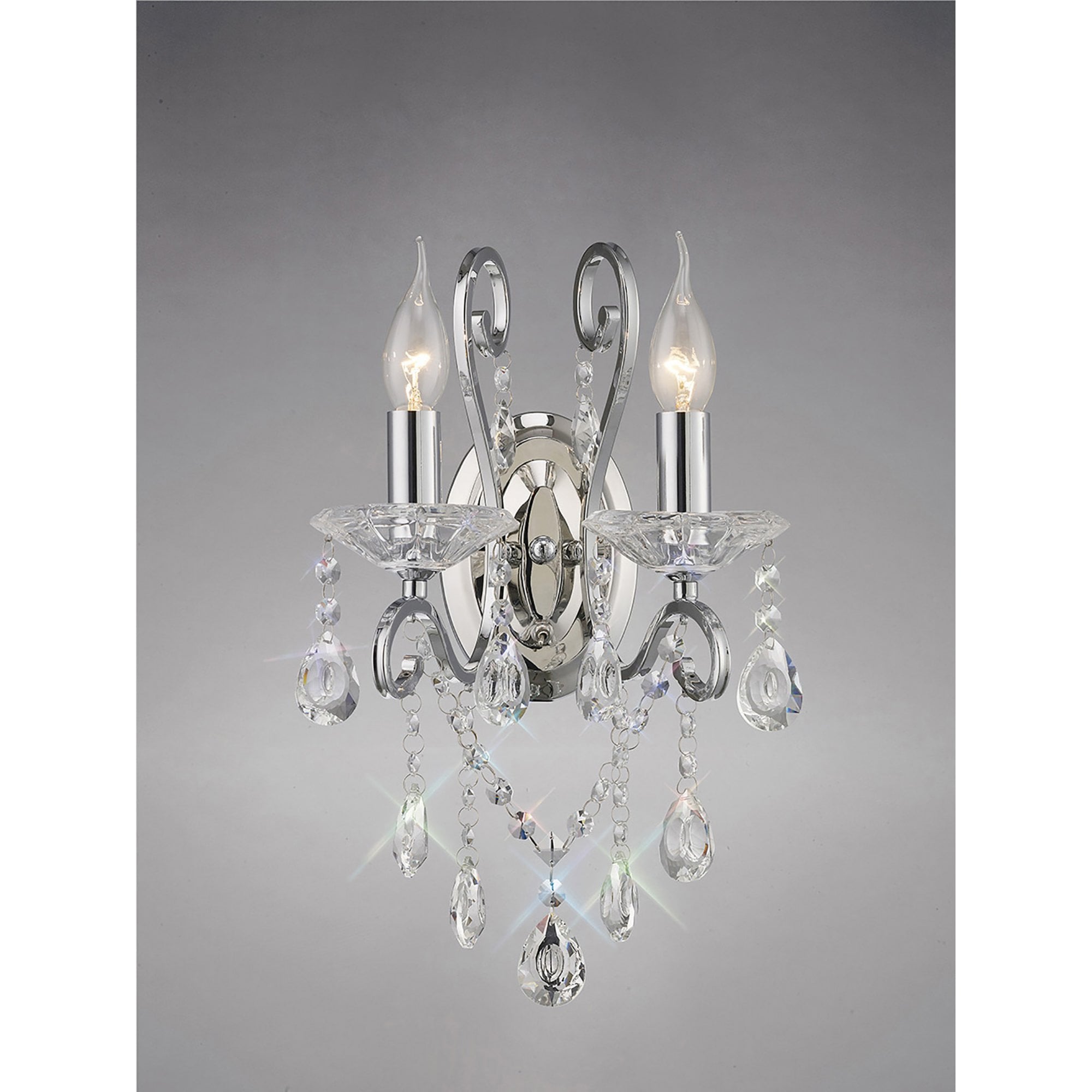 Diyas IL31362 Vela Wall Light Switched 2 Light Polished Chrome/Crystal