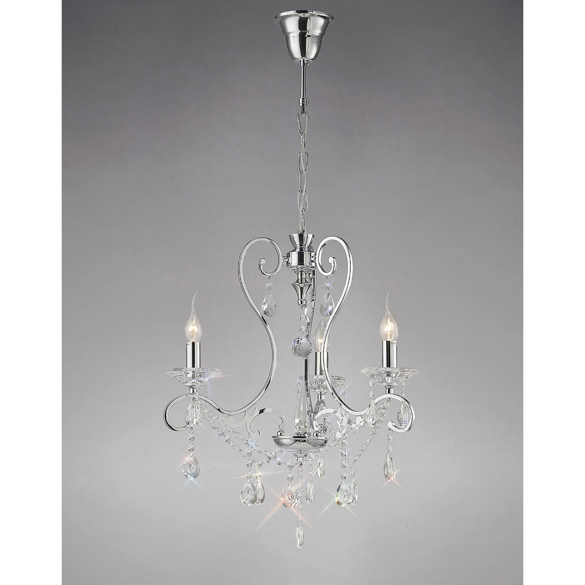 Diyas IL31363 Vela Pendant 3 Light Polished Chrome/Crystal