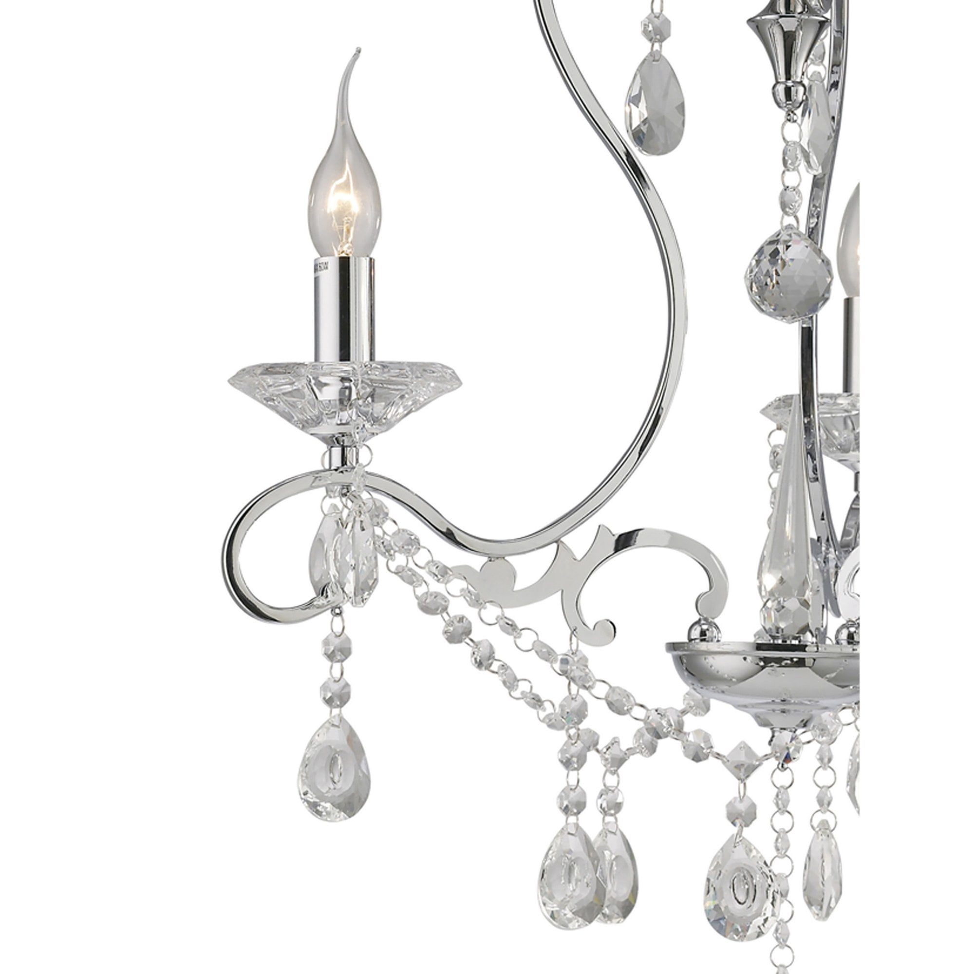 Diyas IL31363 Vela Pendant 3 Light Polished Chrome/Crystal