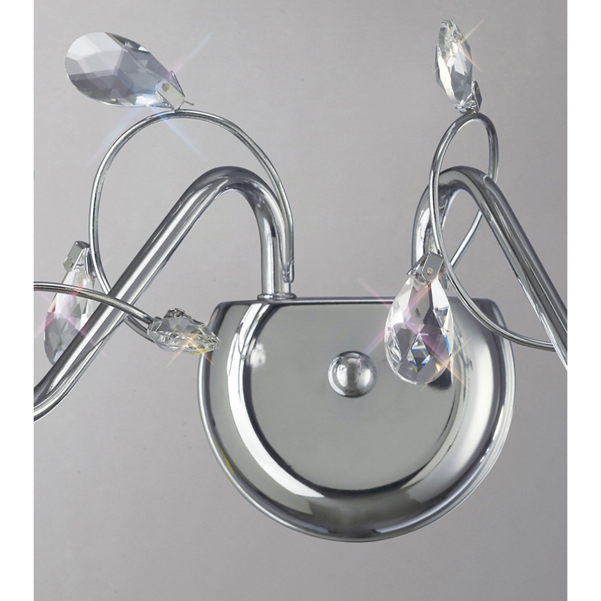 Diyas IL31212 Willow Wall Light Without Shade 2 Light Polished Chrome/Crystal