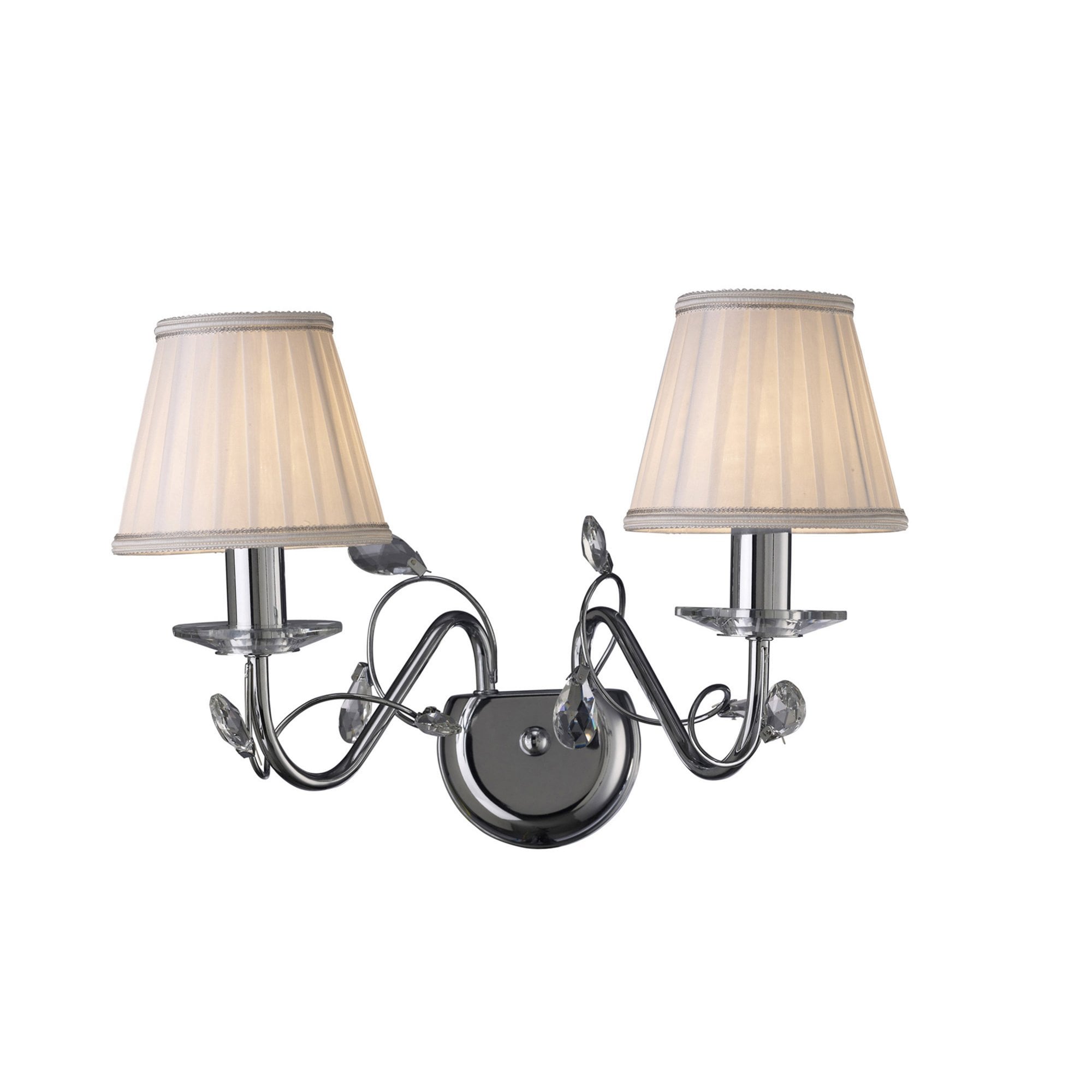 Diyas IL31212 Willow Wall Light Without Shade 2 Light Polished Chrome/Crystal
