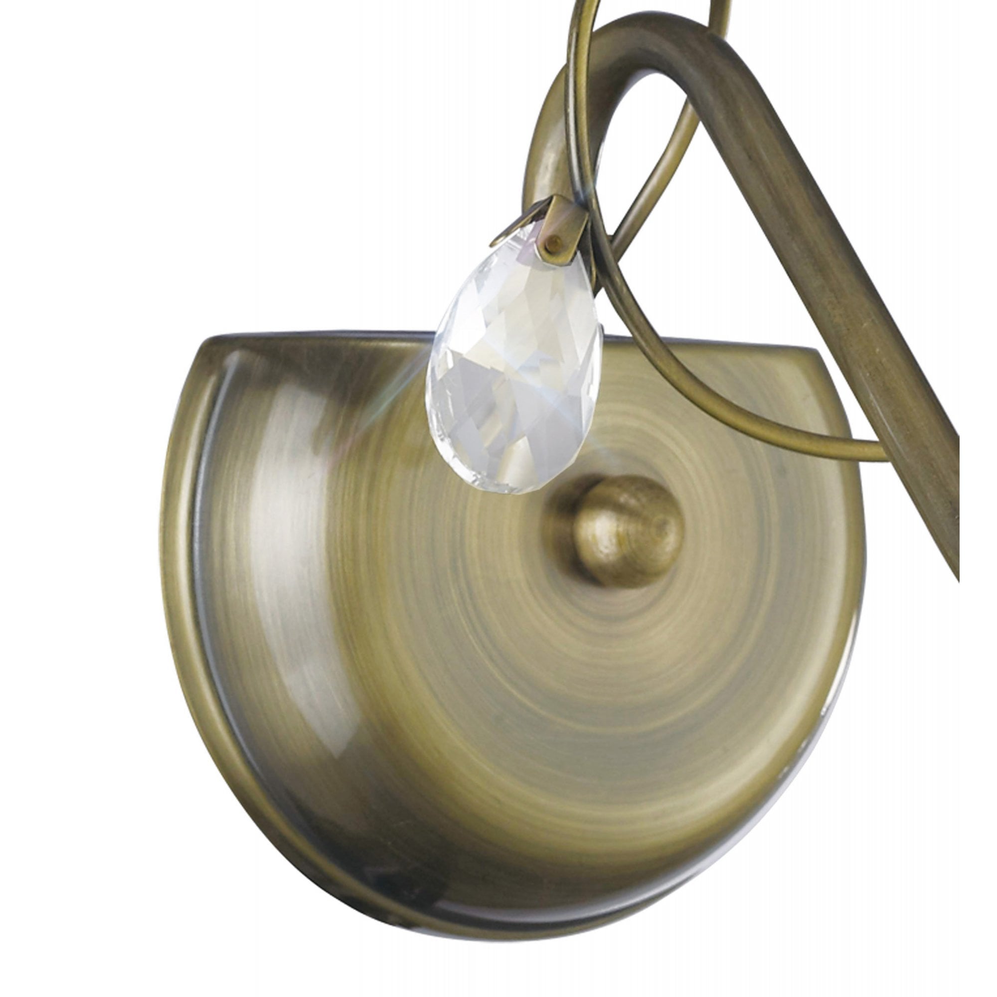 Diyas IL31221 Willow Wall Light Without Shade 1 Light Antique Brass/Crystal