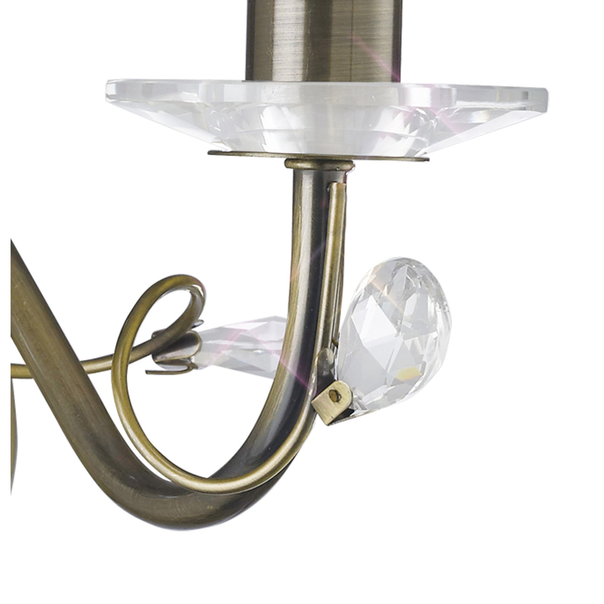 Diyas IL31221 Willow Wall Light Without Shade 1 Light Antique Brass/Crystal