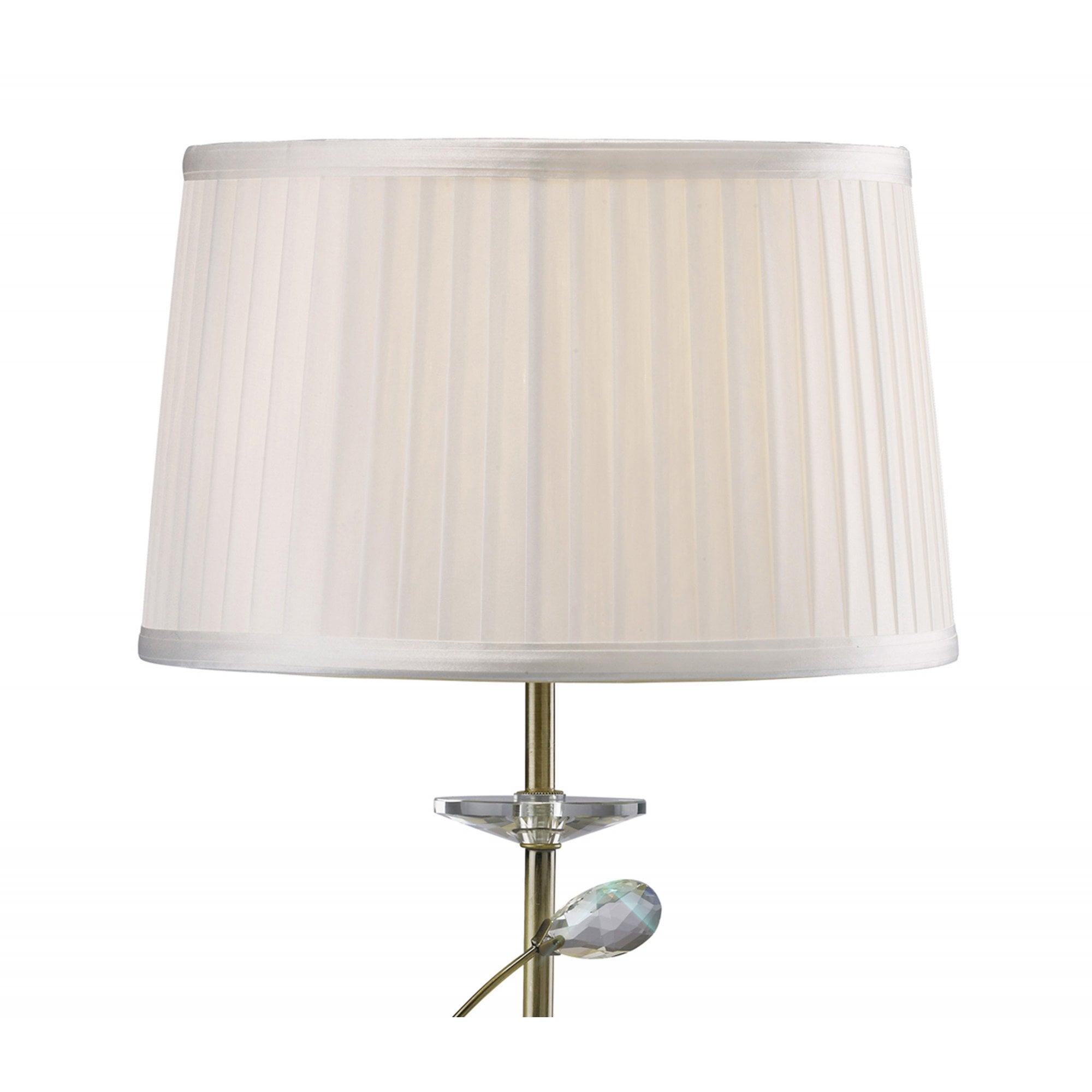 Diyas IL31220 Willow Table Lamp With Cream Shade 1 Light Antique Brass/Crystal