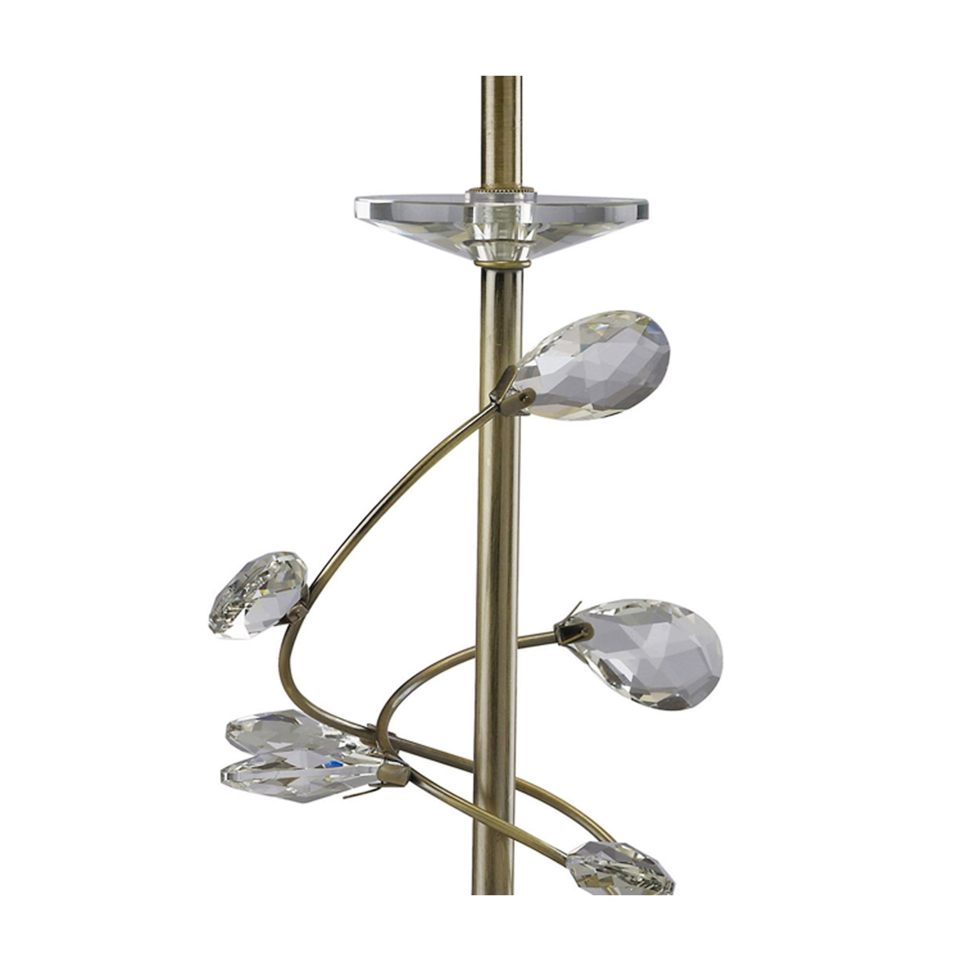 Diyas IL31220 Willow Table Lamp With Cream Shade 1 Light Antique Brass/Crystal