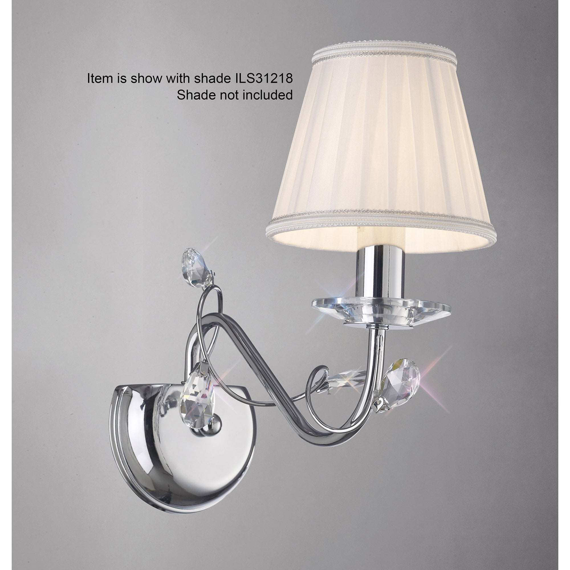 Diyas IL31211 Willow Wall Light Without Shade 1 Light Polished Chrome/Crystal