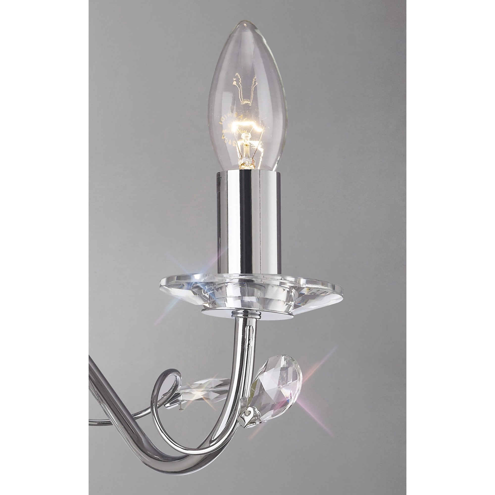 Diyas IL31211 Willow Wall Light Without Shade 1 Light Polished Chrome/Crystal