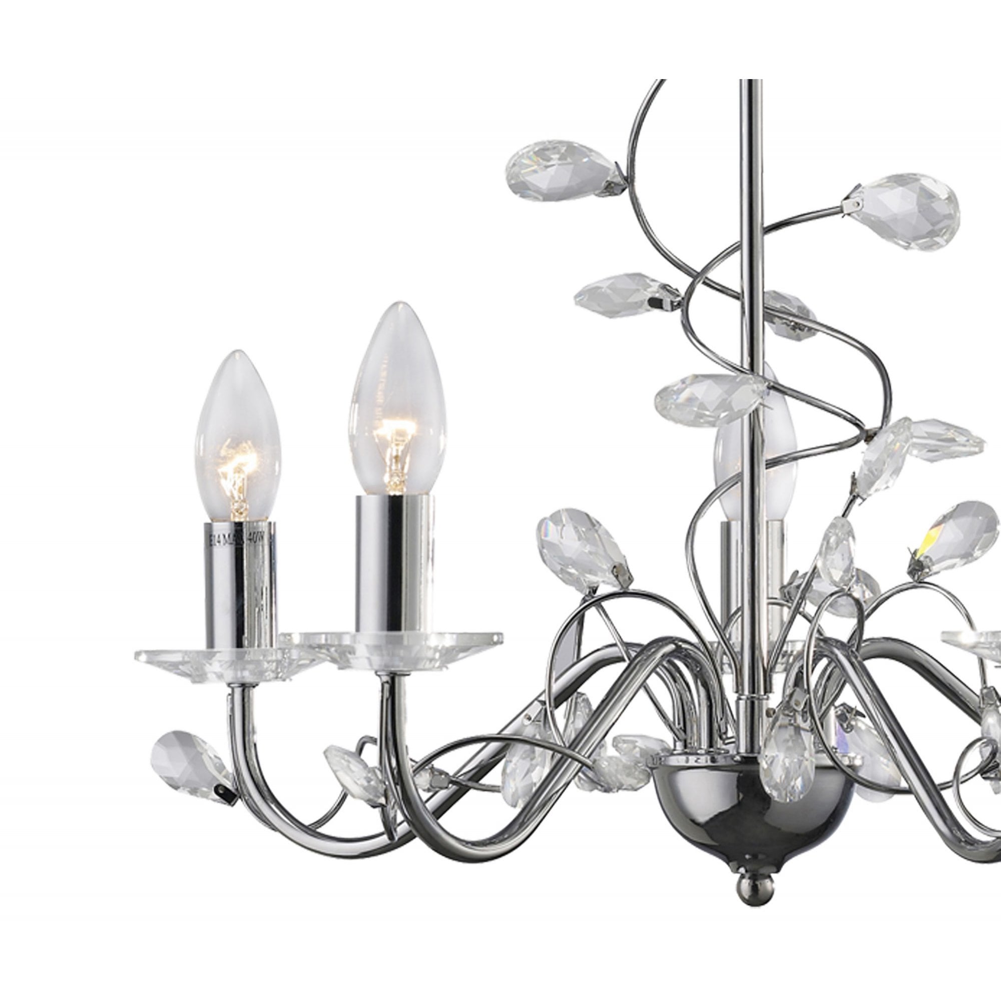 Diyas IL31215 Willow Pendant Without Shade 5 Light Polished Chrome/Crystal