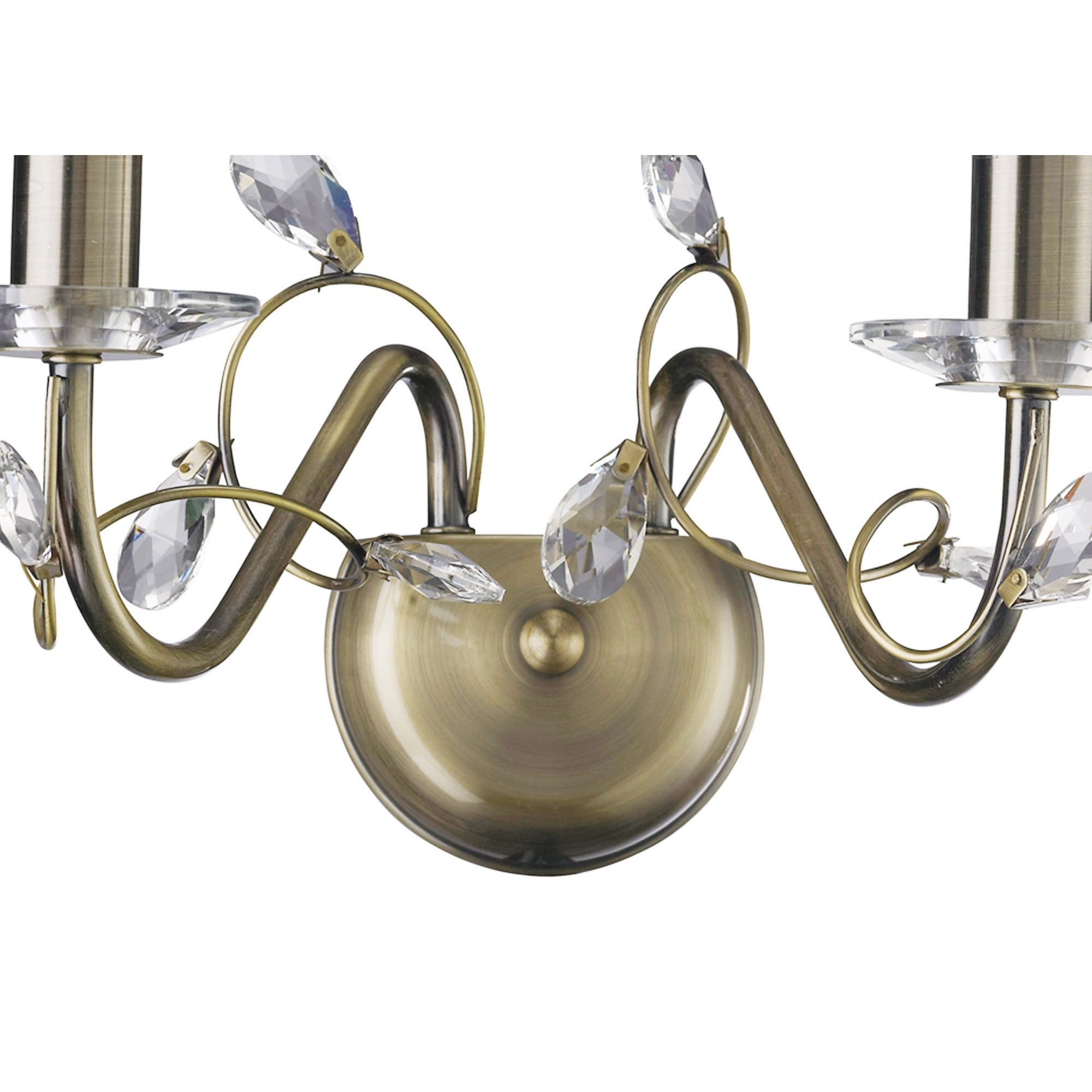 Diyas IL31222 Willow Wall Light Without Shade 2 Light Antique Brass/Crystal