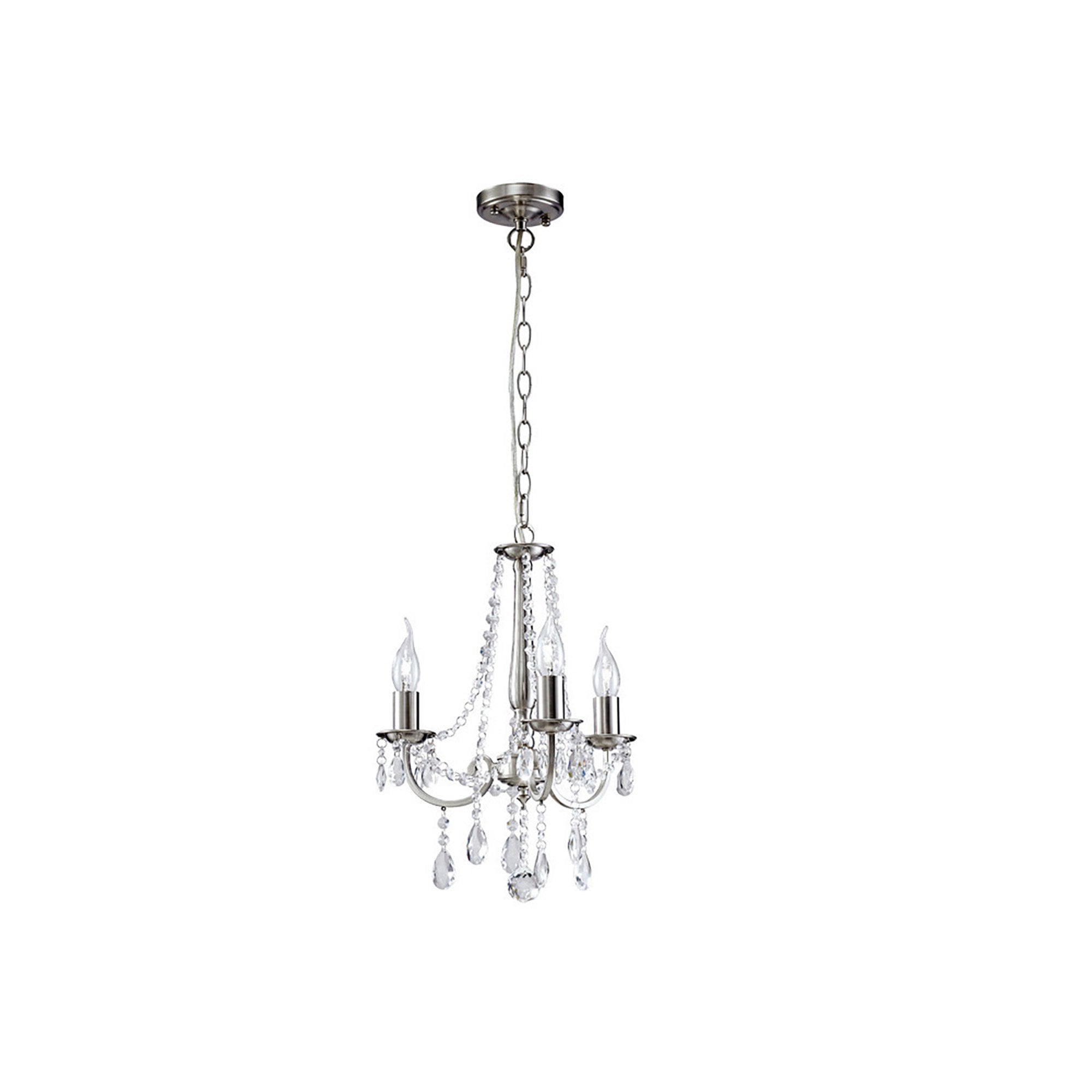 Diyas IL30973 Kyra Pendant 3 Light Satin Nickel/Crystal