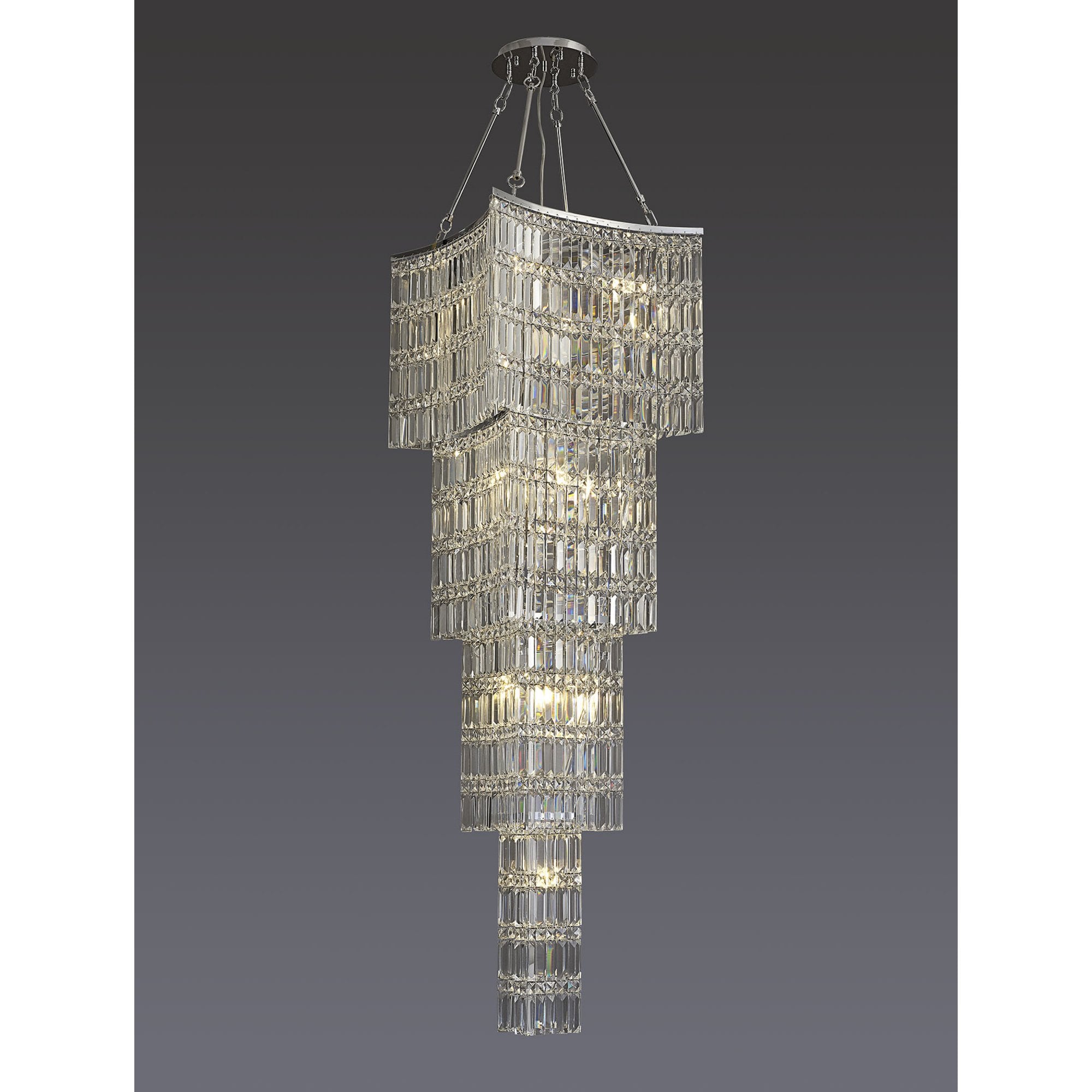 Diyas IL30644 Gianni Tall Pendant 11 Light Polished Chrome/Crystal