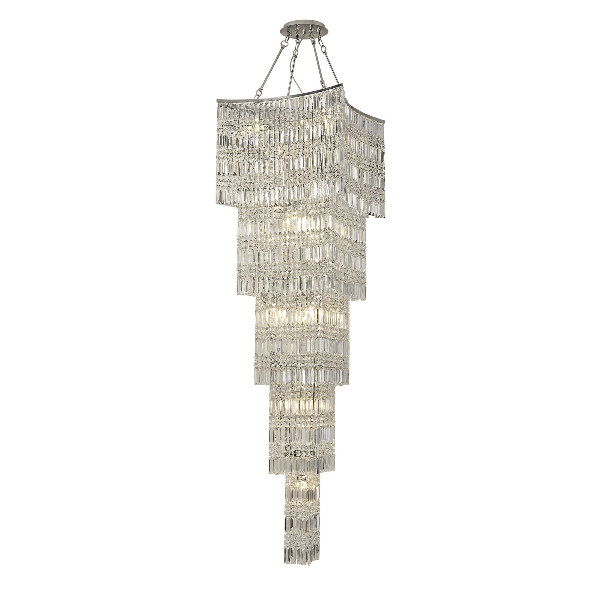 Diyas IL30645 Gianni Tall Pendant 15 Light Polished Chrome/Crystal