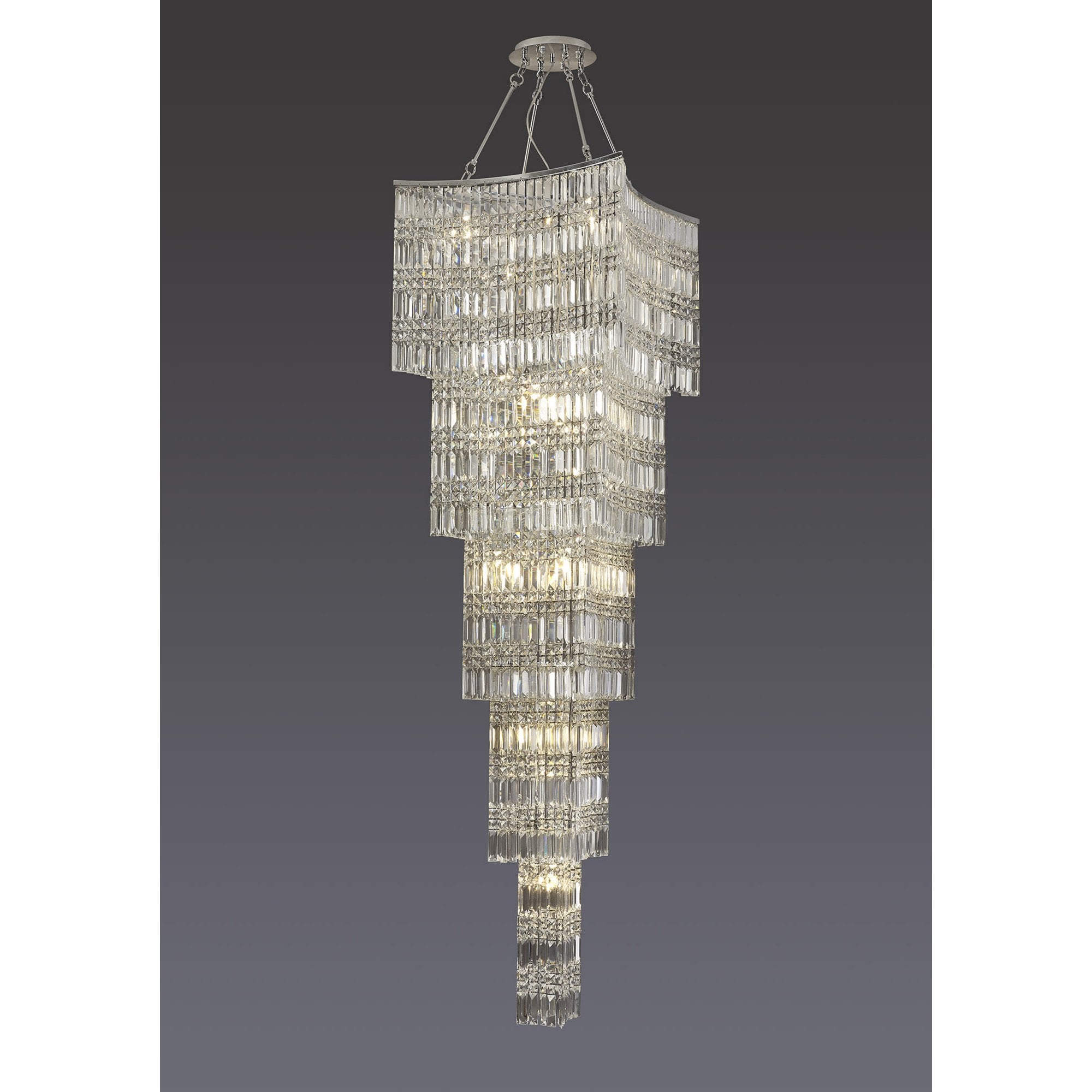 Diyas IL30645 Gianni Tall Pendant 15 Light Polished Chrome/Crystal