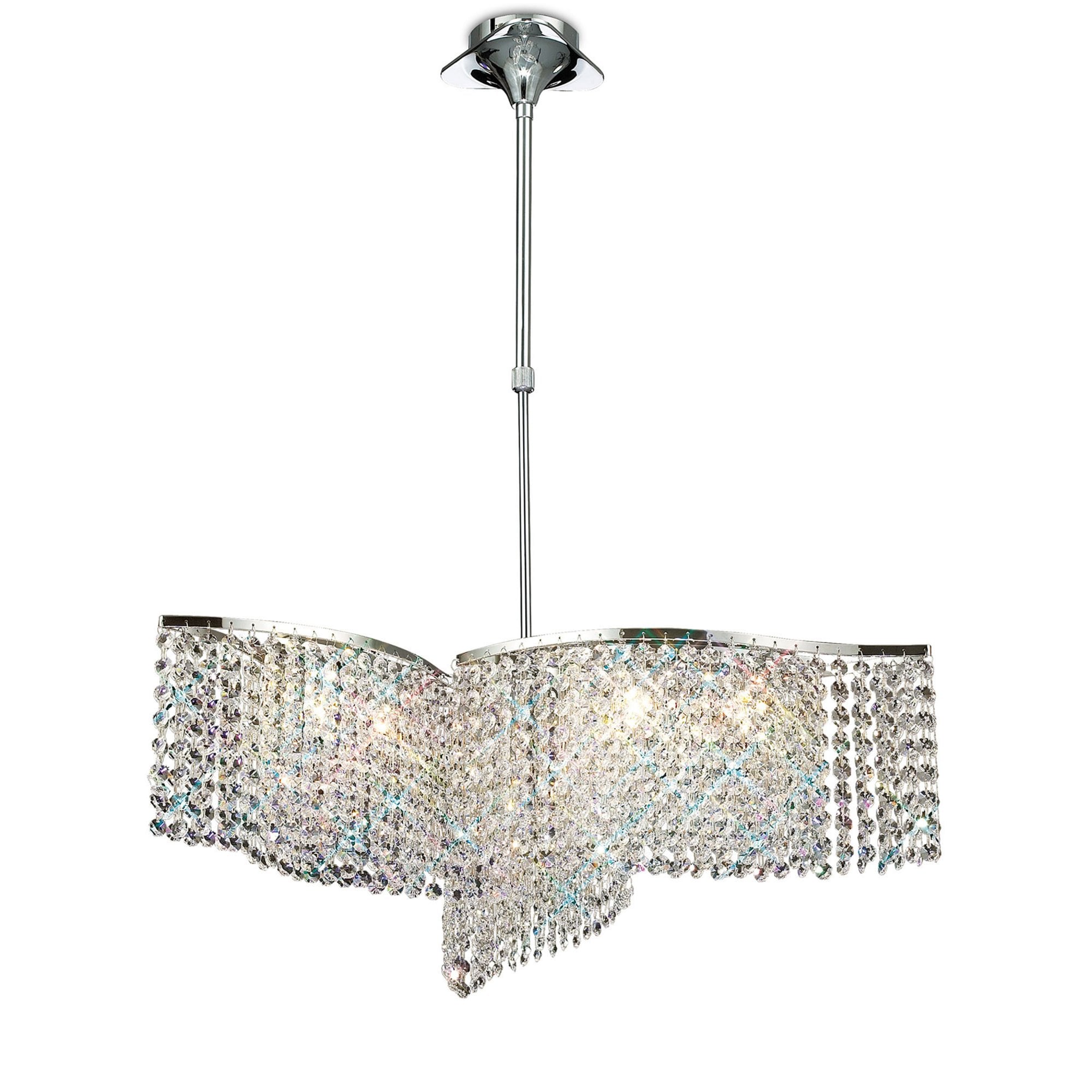 Diyas IL30572 Fabio Pendant Semi-Flush Convertible 3 Arm 6 Light Polished Chrome/Crystal