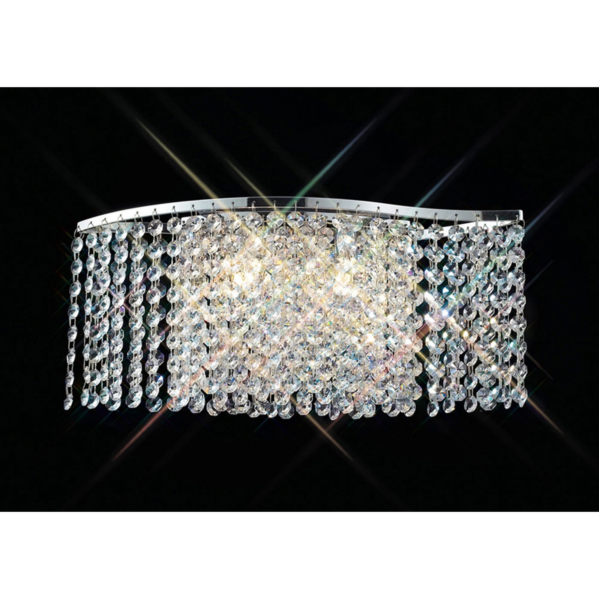 Diyas IL30571 Fabio Wall Light Switched 2 Light Polished Chrome/Crystal