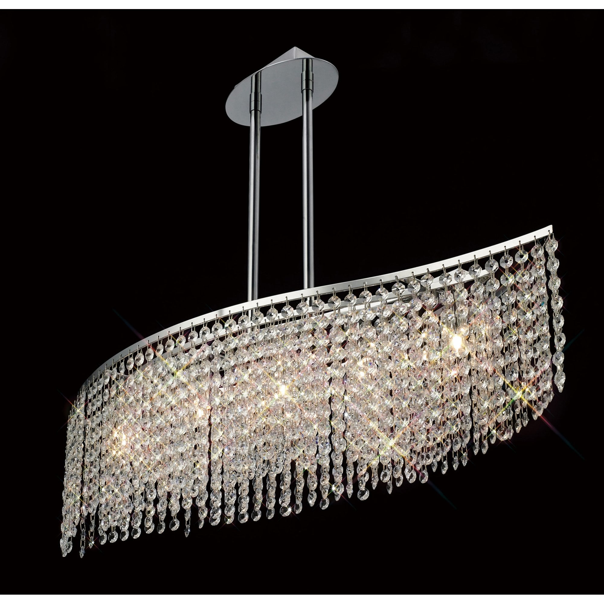 Diyas IL30574 Fabio Telescopic Pendant Bar 5 Light Polished Chrome/Crystal