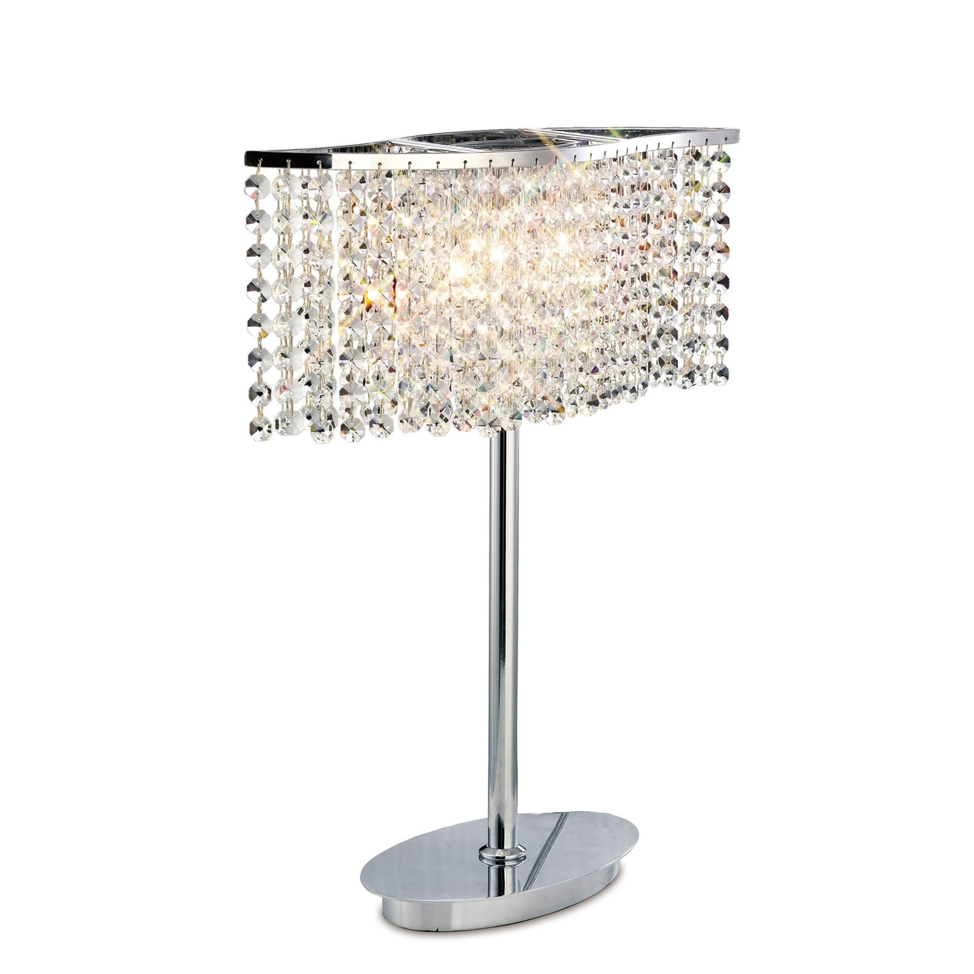Diyas IL30575 Fabio Table Lamp 2 Light Polished Chrome/Crystal